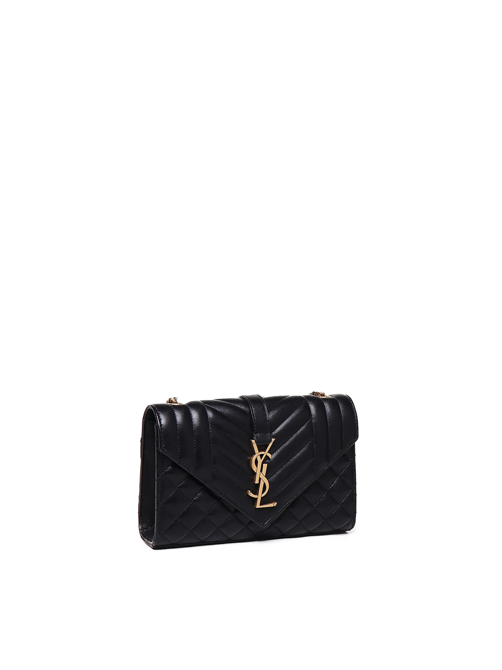 Shop Saint Laurent Borsa Envelope Small In Black