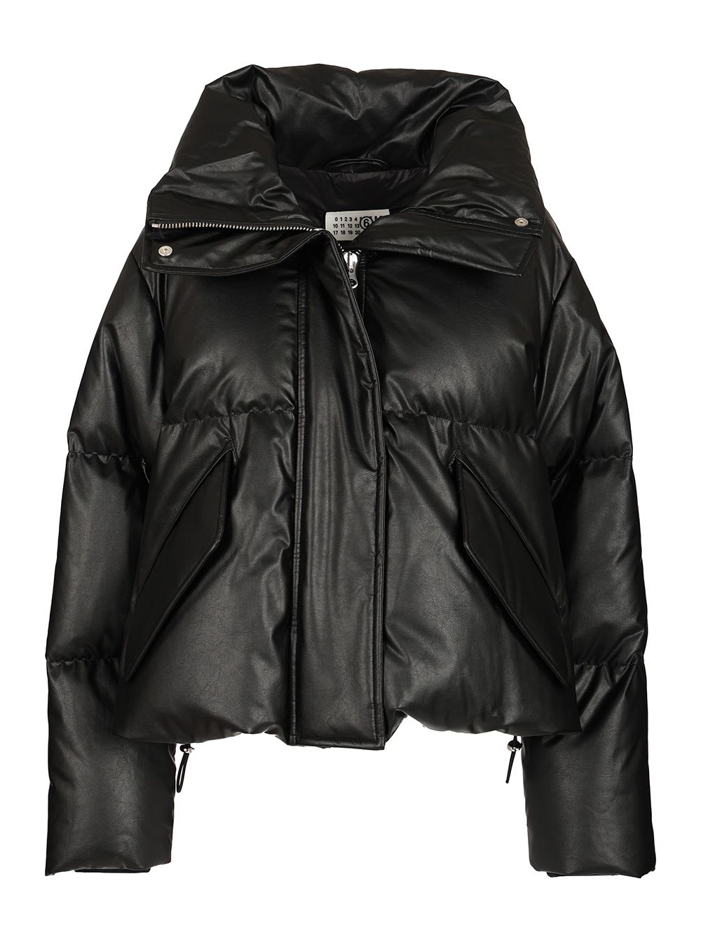 Mm6 Maison Margiela Pleather Puffer Jacket In Black