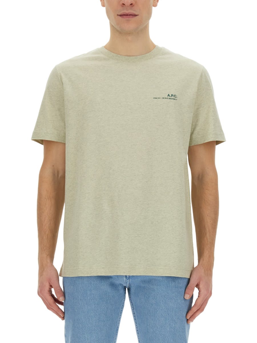 Shop Apc T-shirt With Logo In Green