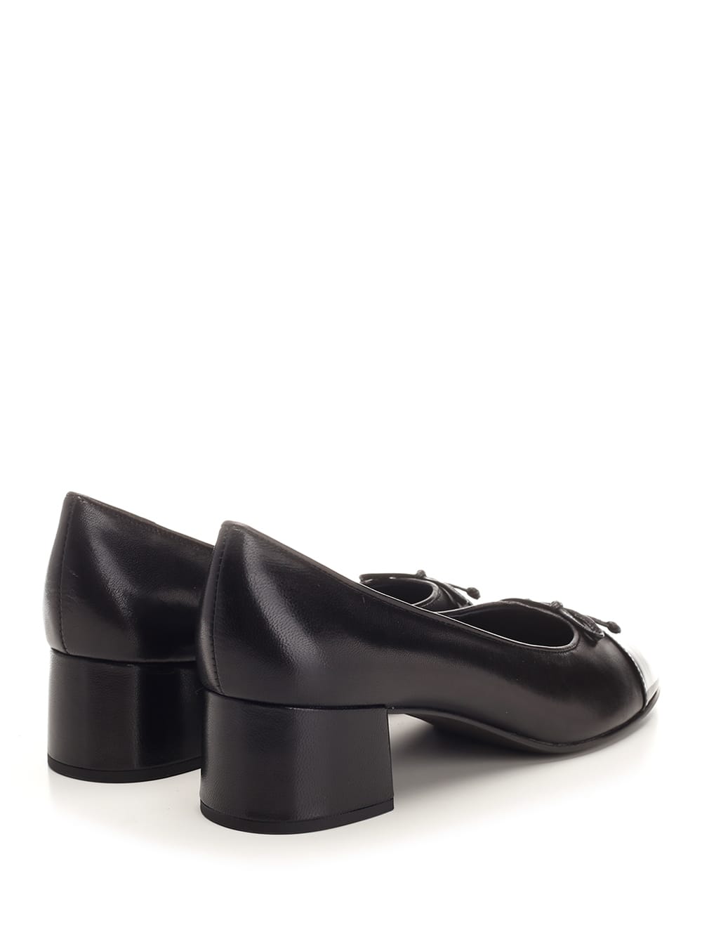 Shop Tory Burch Cap-toe Pump Flat Shoes In Black