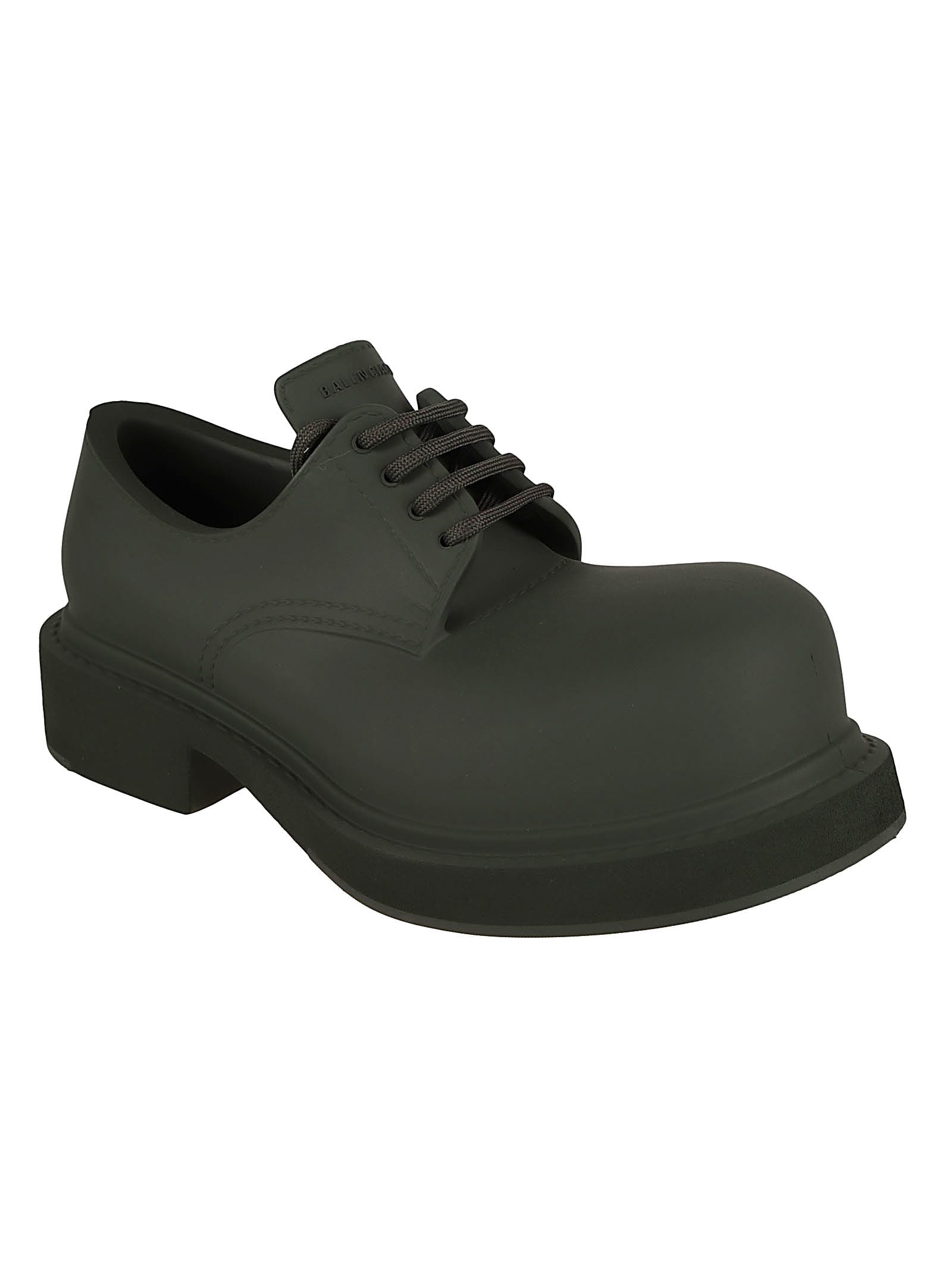 Shop Balenciaga Steroid Derby Shoes In Dark Khaki