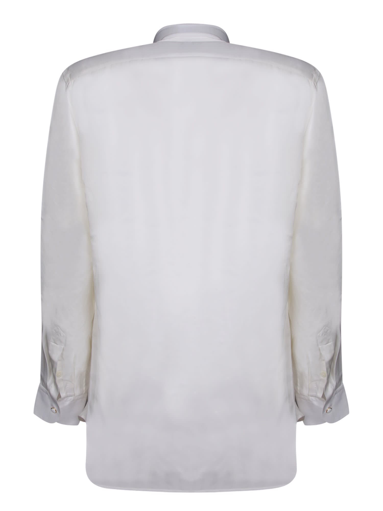 Shop Pt Torino Long Sleeves Cream Shirt In White