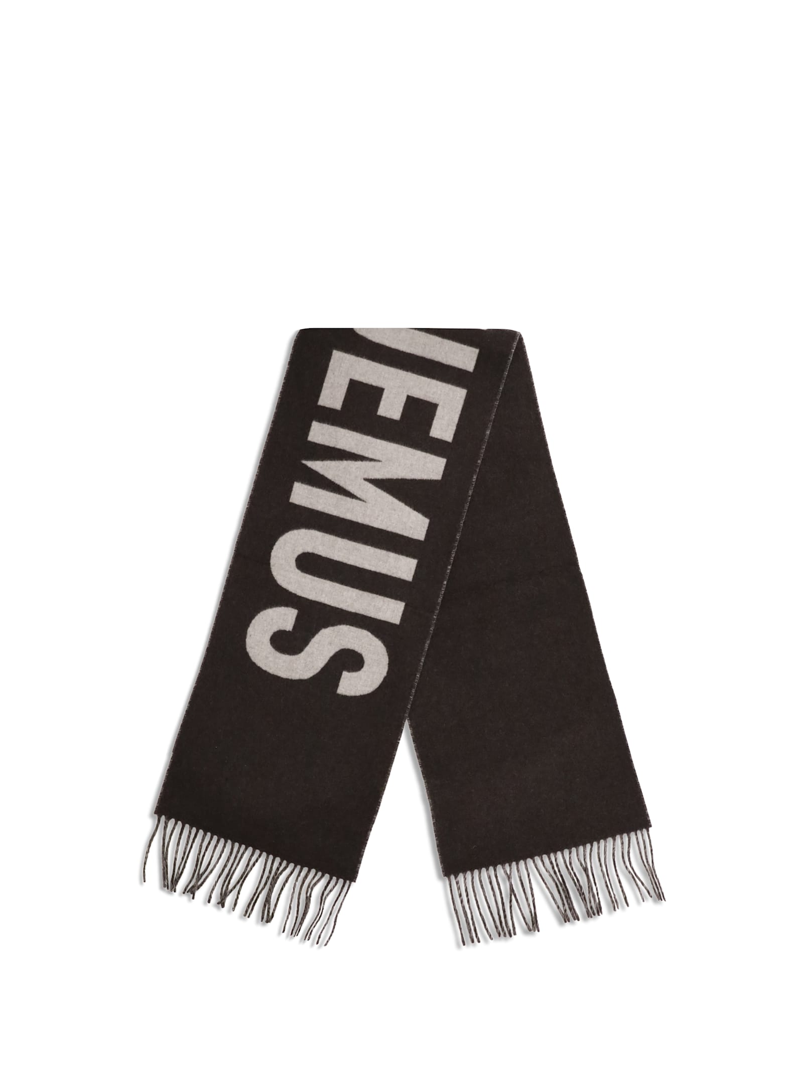 Jacquemus Fringes Wool Scarf In Brown