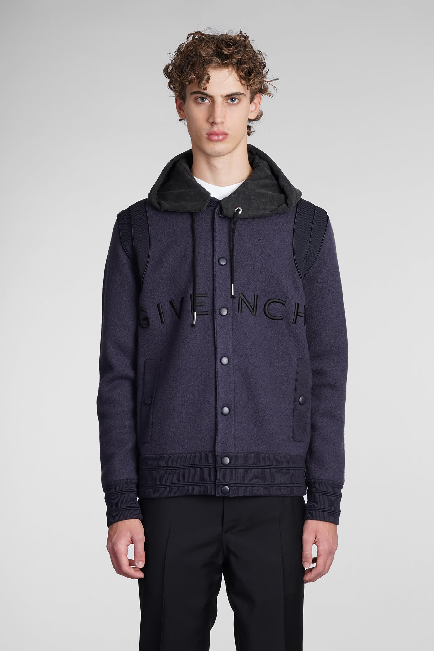 Givenchy Bomber In Blue Wool