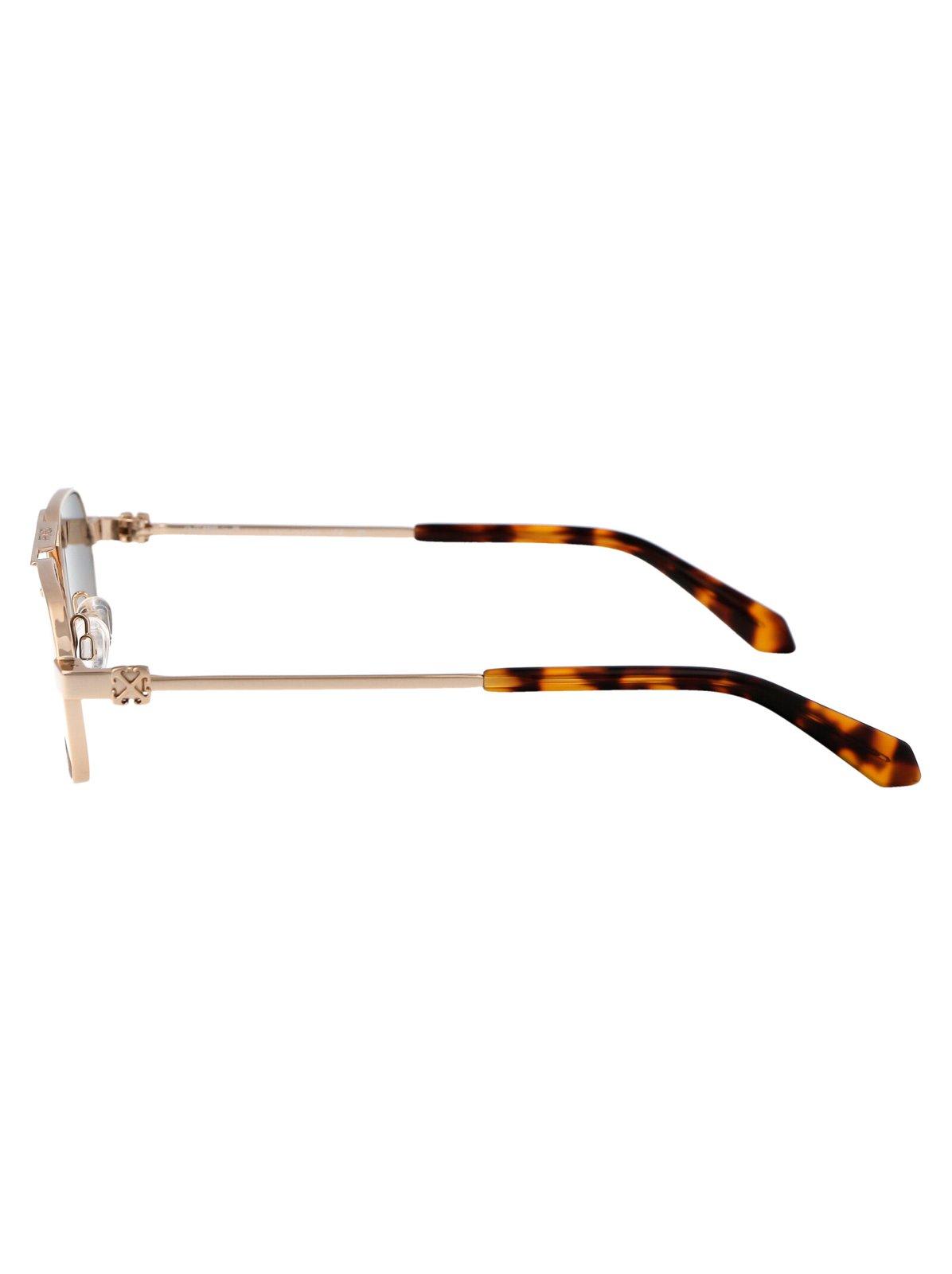 Shop Off-white Vaiden Oval Frame Sunglasses In Oro