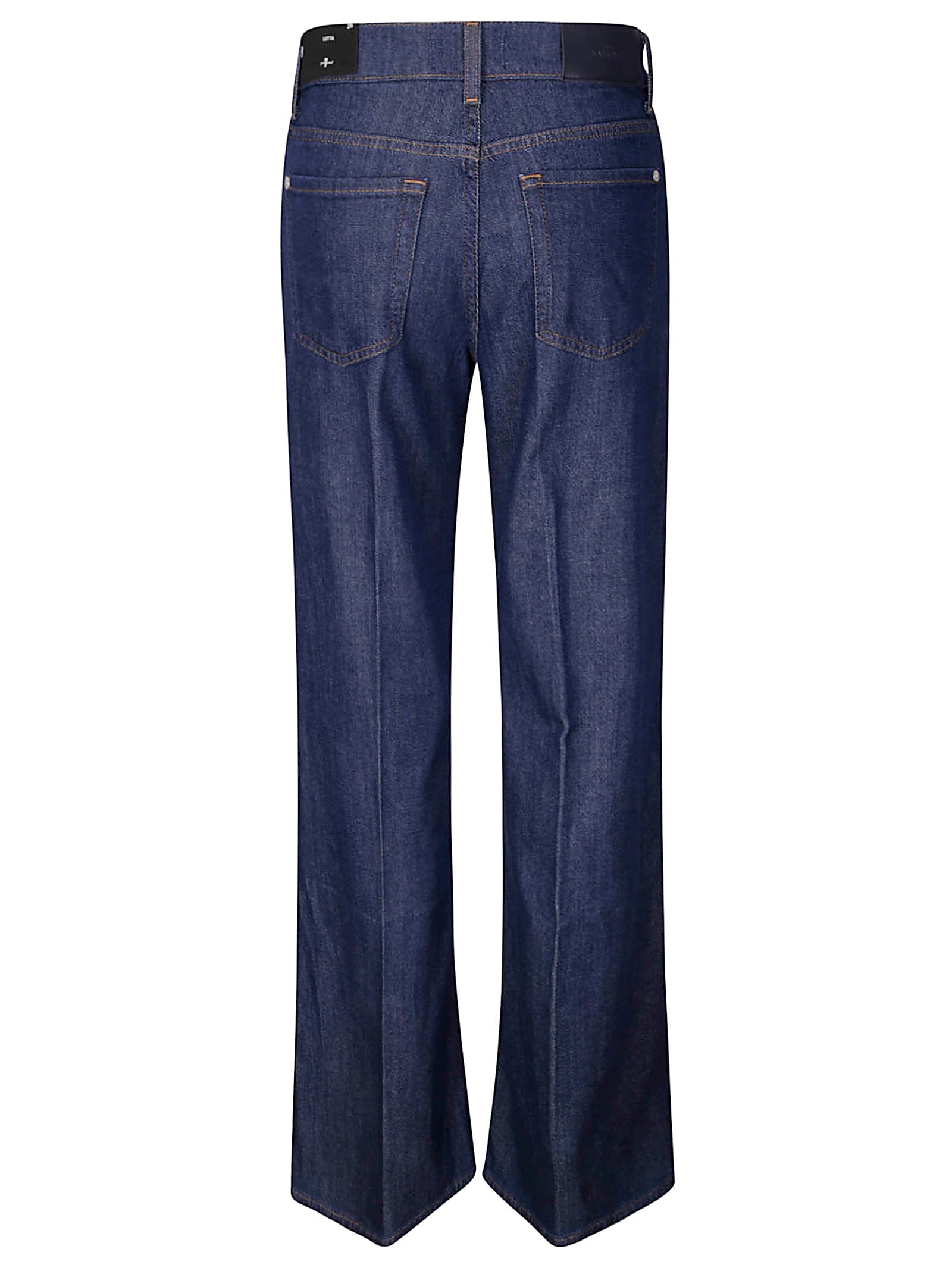 7 For All Mankind Straight-leg Jeans With Slightly Flared Hem In Blue