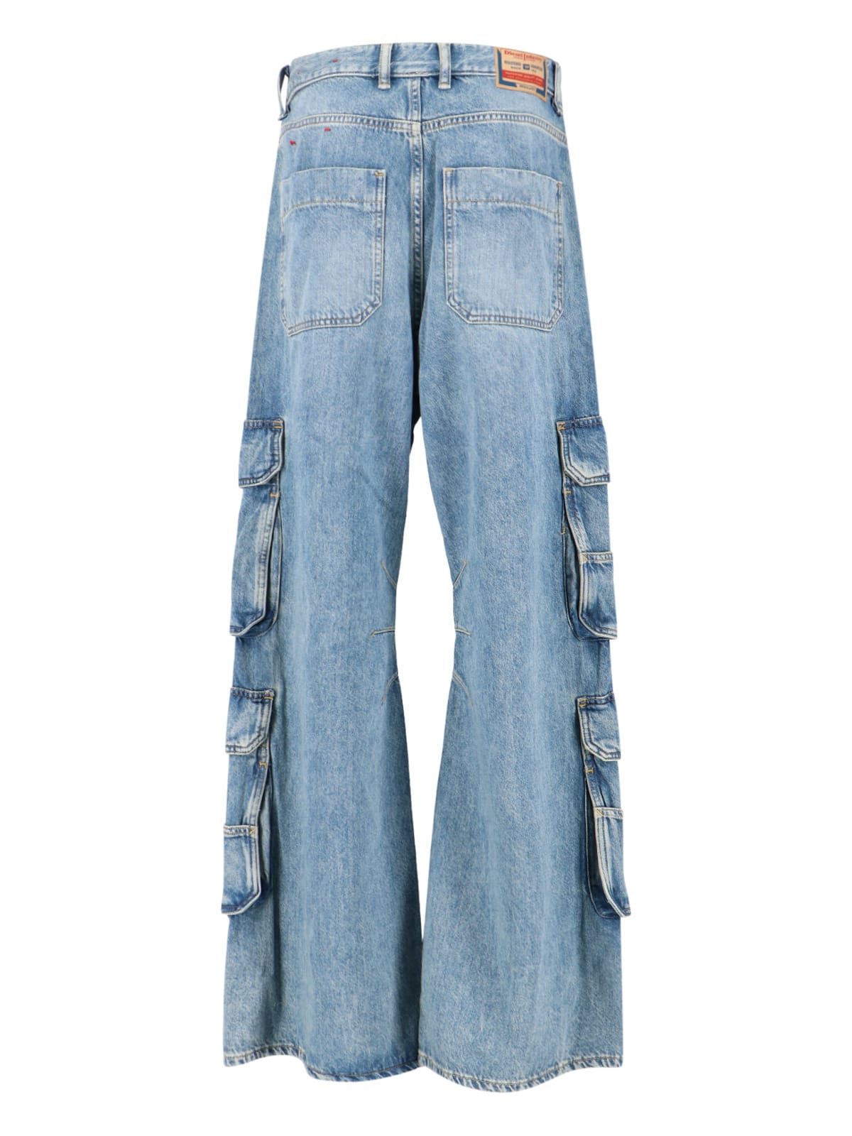 Diesel Utility Cargo Jeans Multiple Pockets In Blue