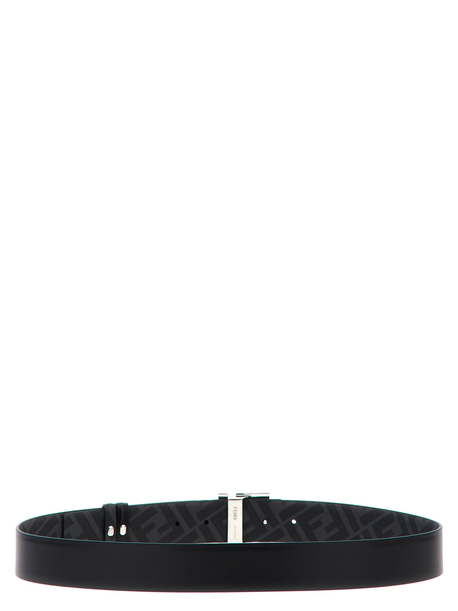 Shop Fendi Squared Ff Reversible Belt In Black