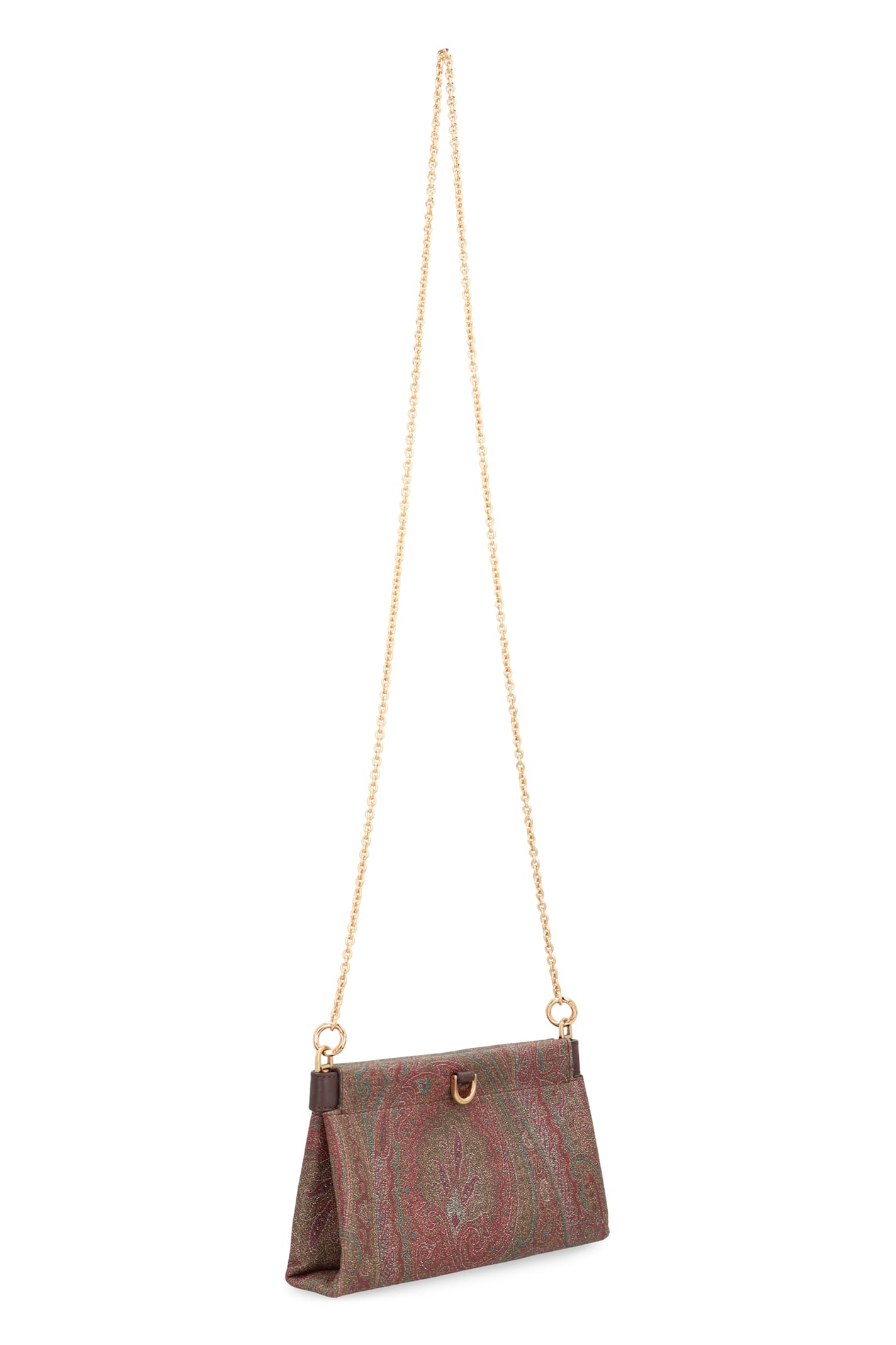 Etro Clutch Talk Mini With Shoulder Strap In Brown