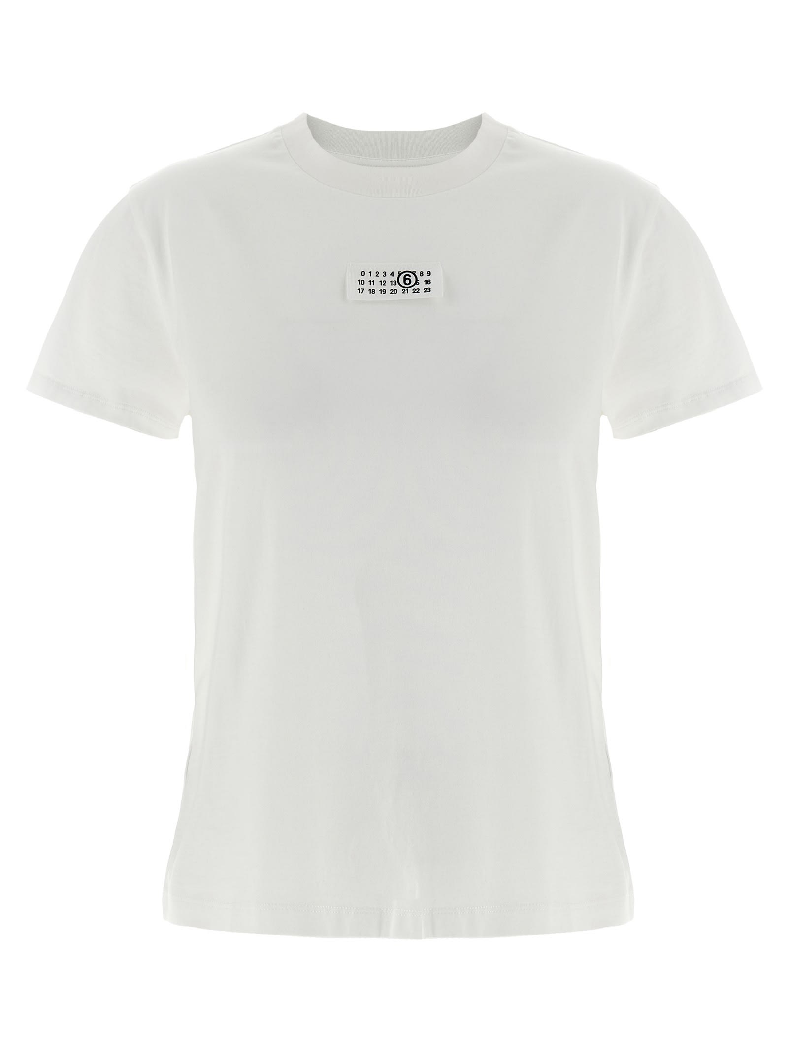Mm6 Maison Margiela Numeric Signature Mm6 T-shirt In White