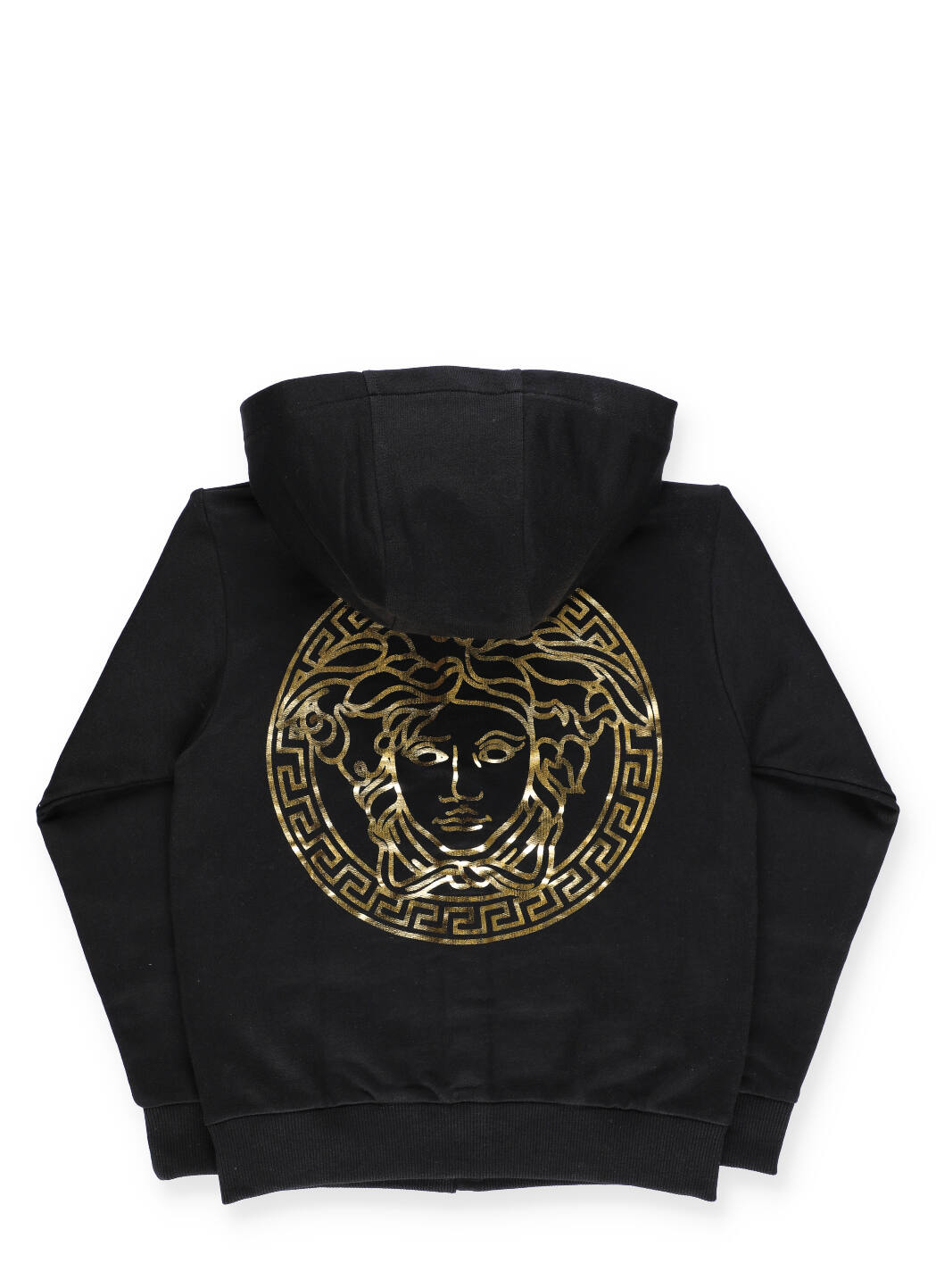Shop Versace Hooded Sweatshirt With Logo In Nero+oro