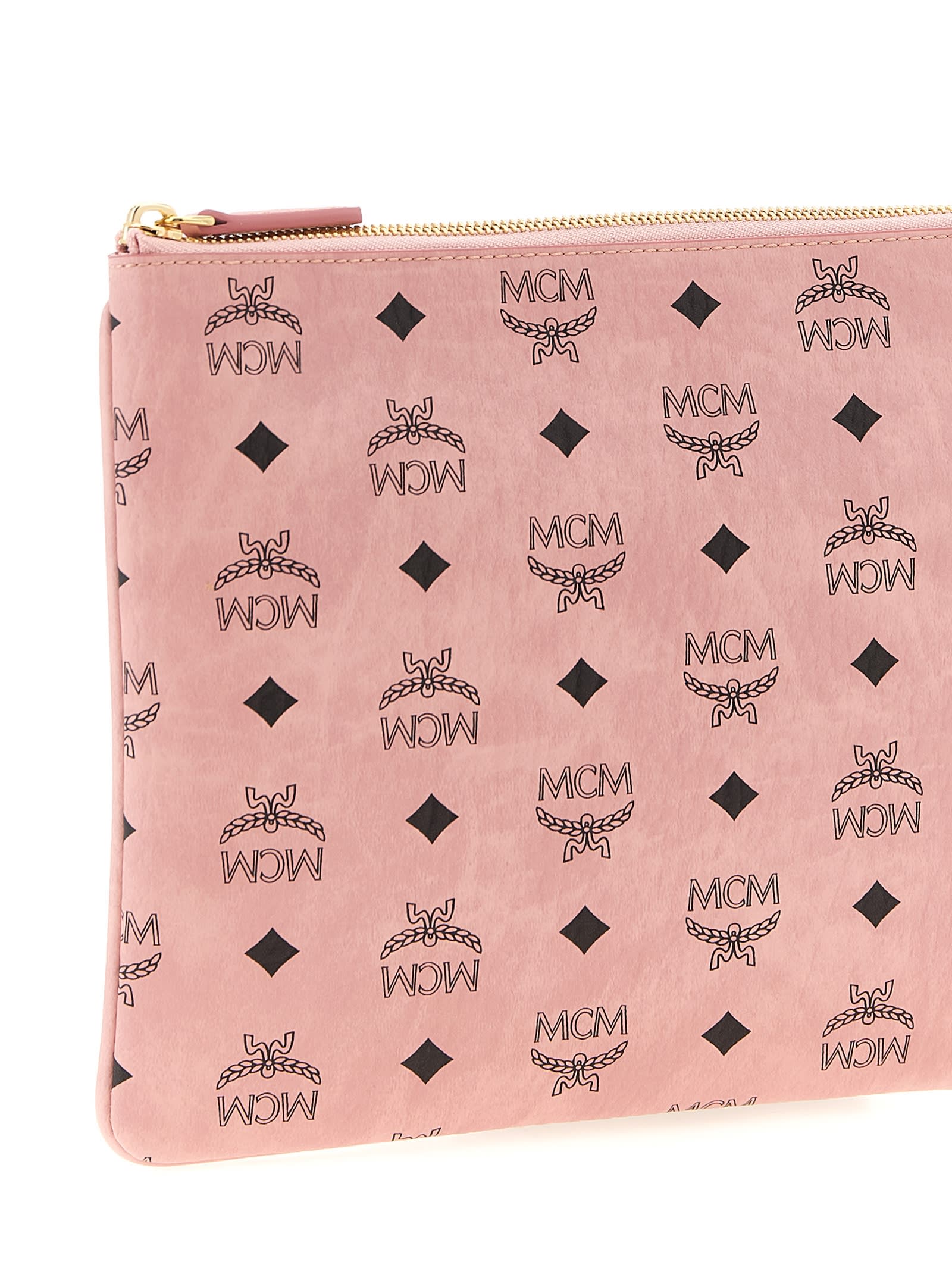 Mcm Pouch Medium Shoulder Bag In Pink