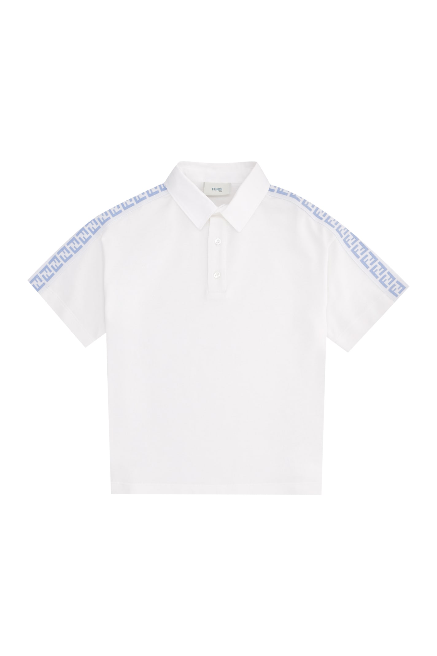 Fendi Kids' Cotton Piqué Polo Shirt In White