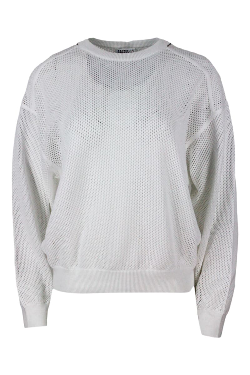 Brunello Cucinelli Sweater With Micro-mesh Work