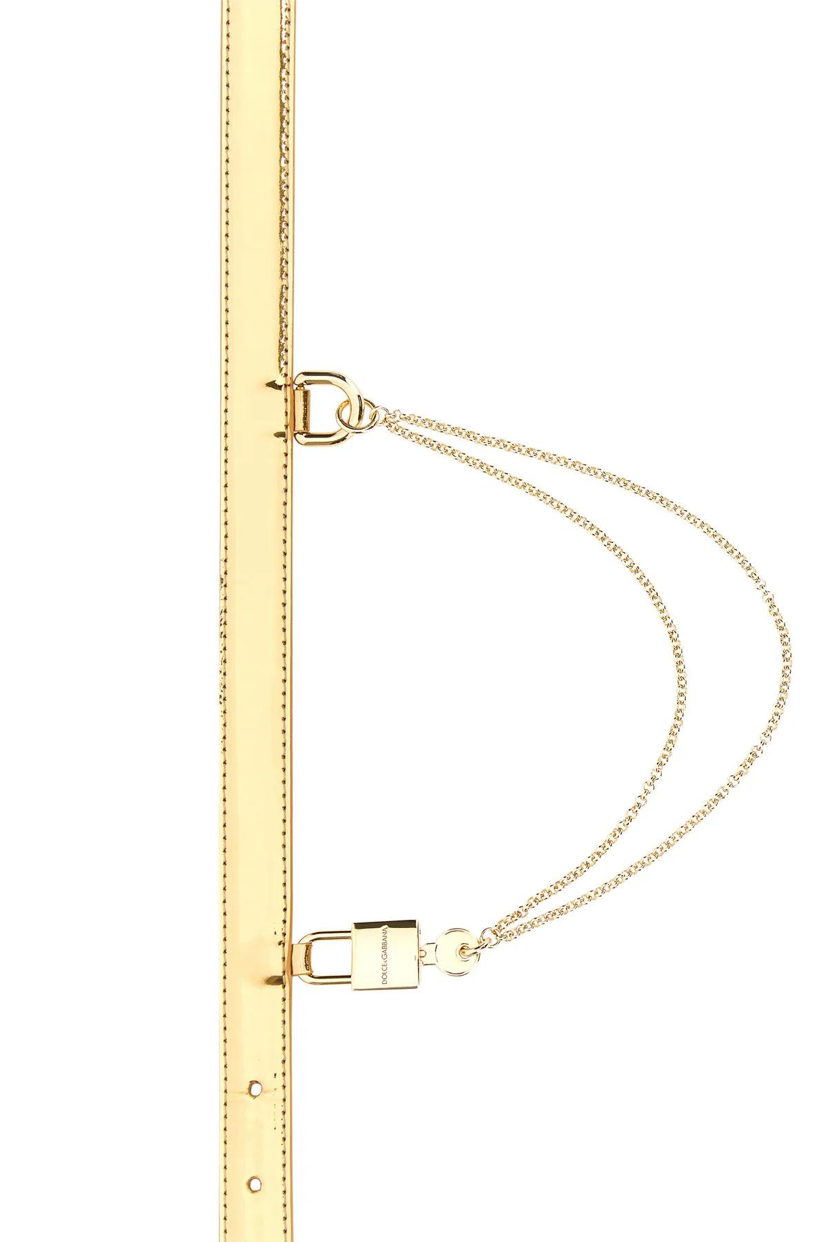 Shop Dolce & Gabbana Golden Leather Belt