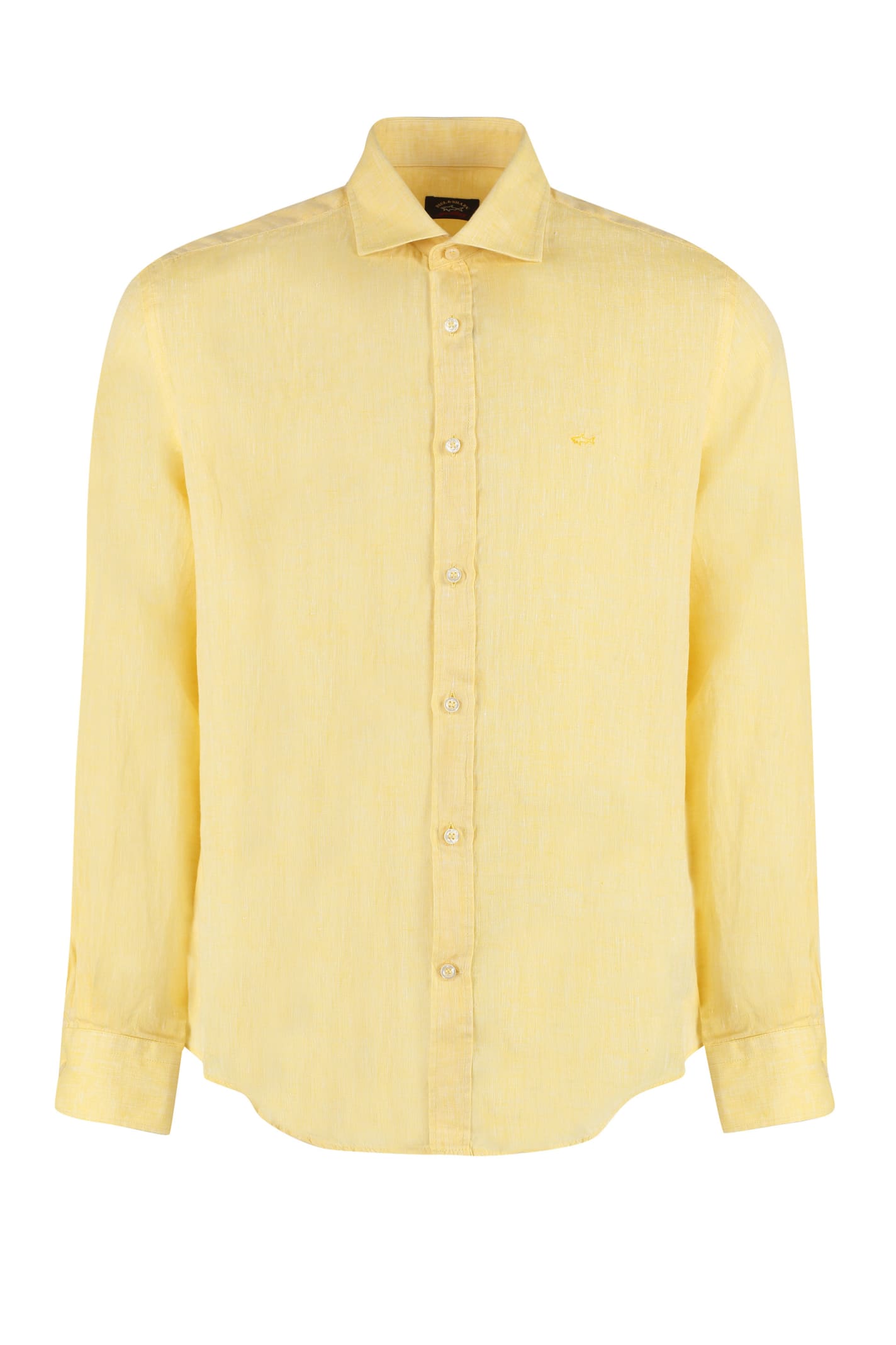 Shop Paul&amp;shark Linen Shirt In Yellow
