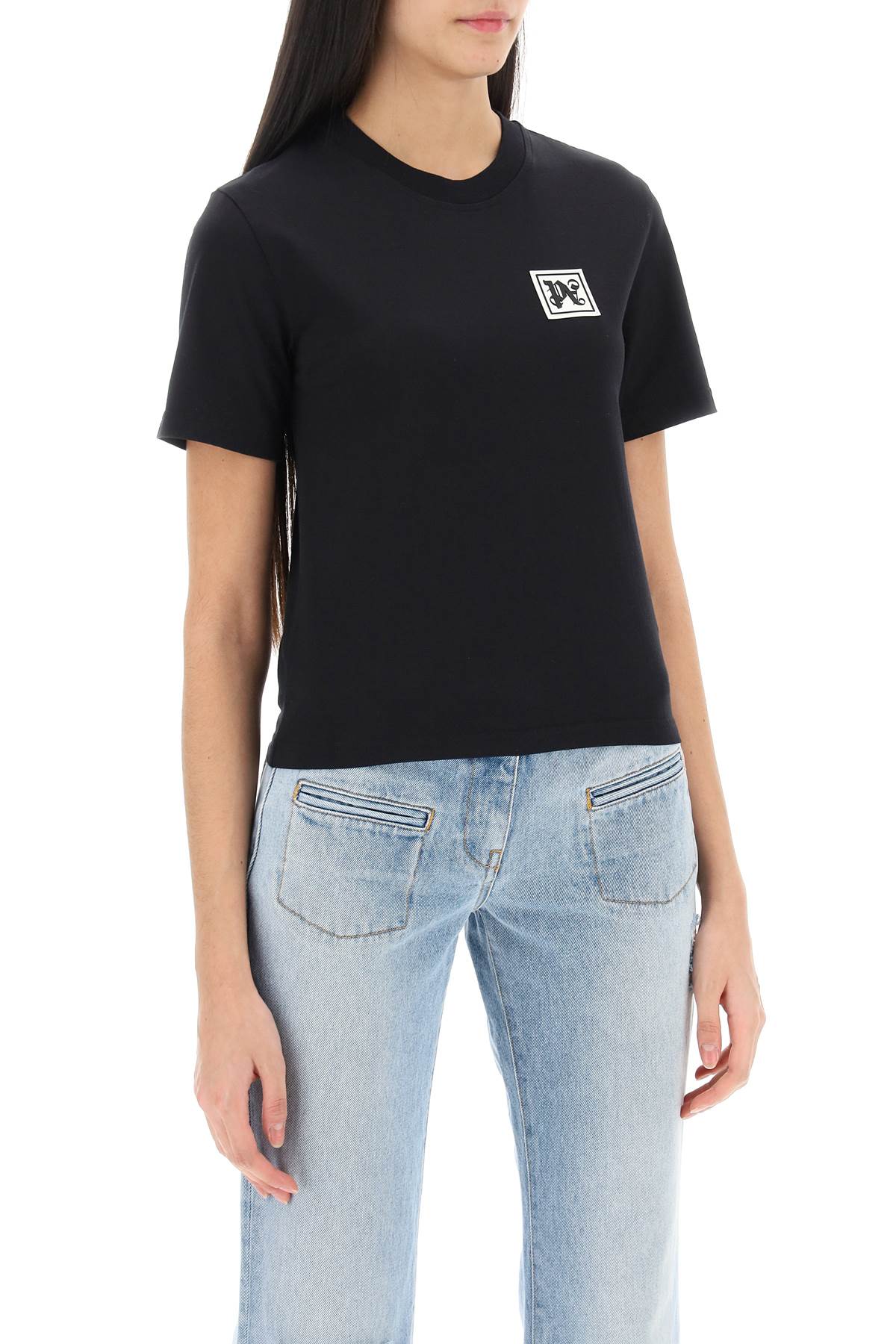 Shop Palm Angels Ski Club T-shirt In Black/white