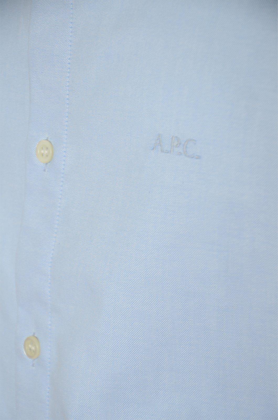 Shop Apc Buttoned Long-sleeved Shirt In Clear Blue