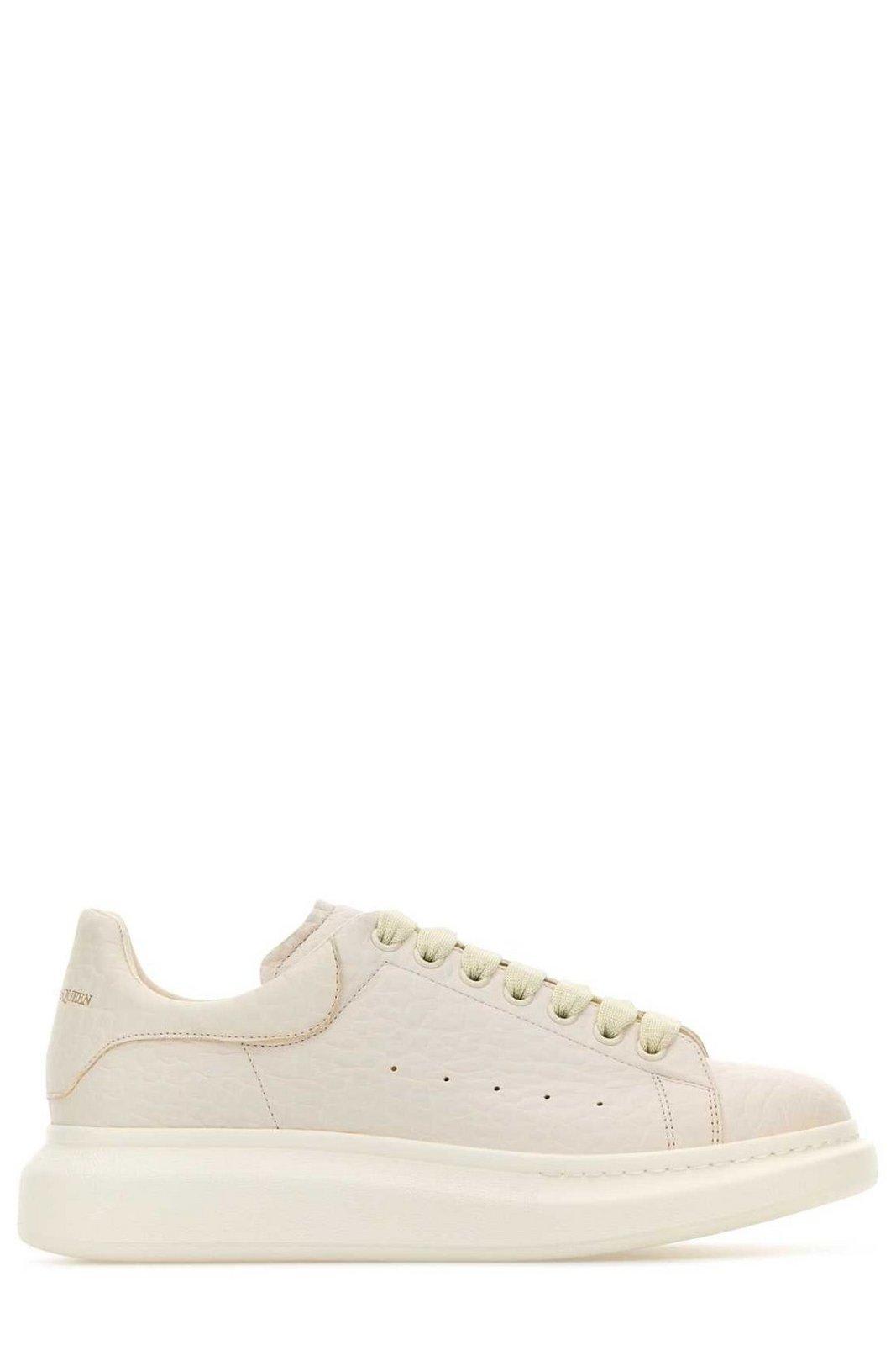 Shop Alexander Mcqueen Oversized Lace-up Sneakers In Bianco