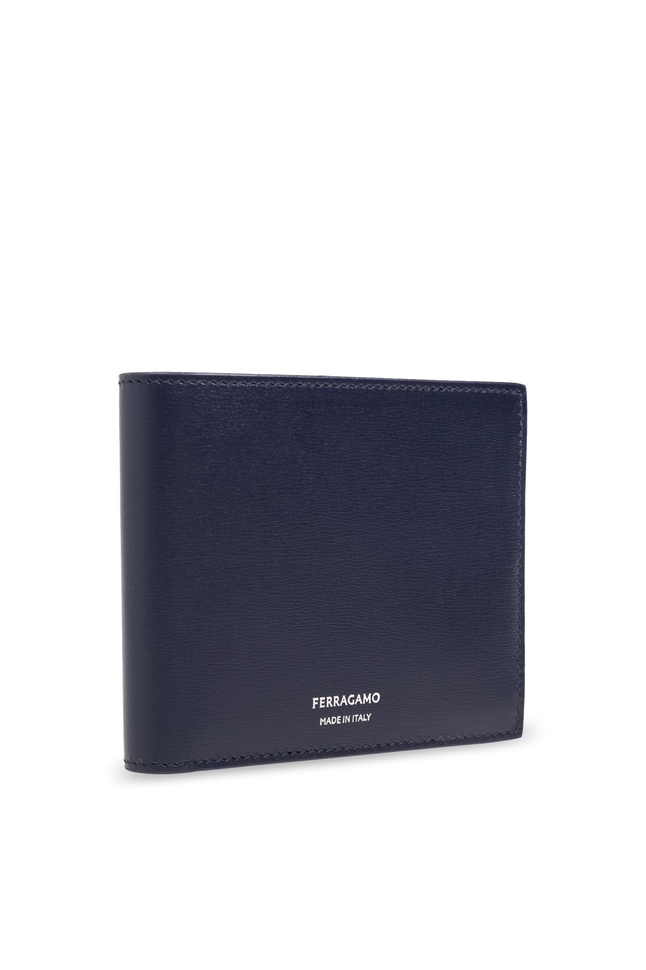 Shop Ferragamo Leather Wallet In Blue