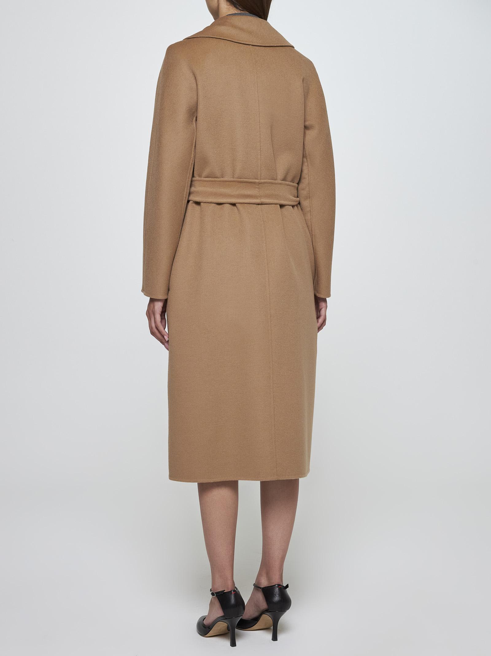 Shop Max Mara Cles Wool, Cashmere And Silk Coat In Sabbia