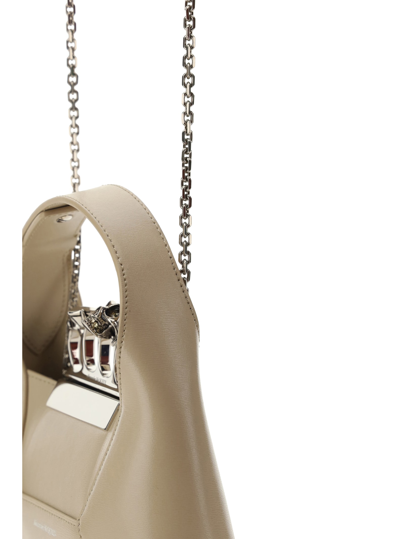 Shop Alexander Mcqueen Mini Jewelled Handbag In Camel