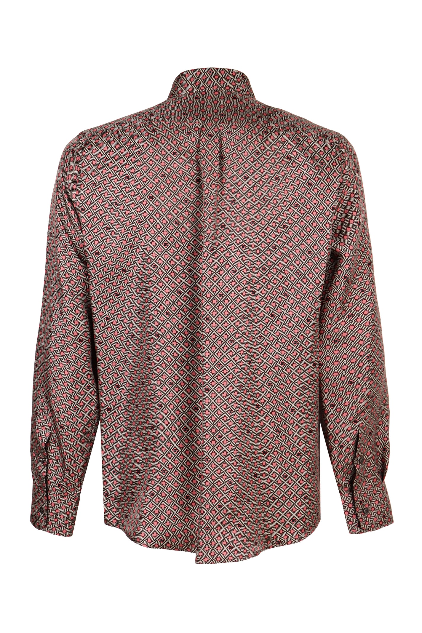 Shop Dolce & Gabbana Martini Printed Silk Shirt In Burgundy