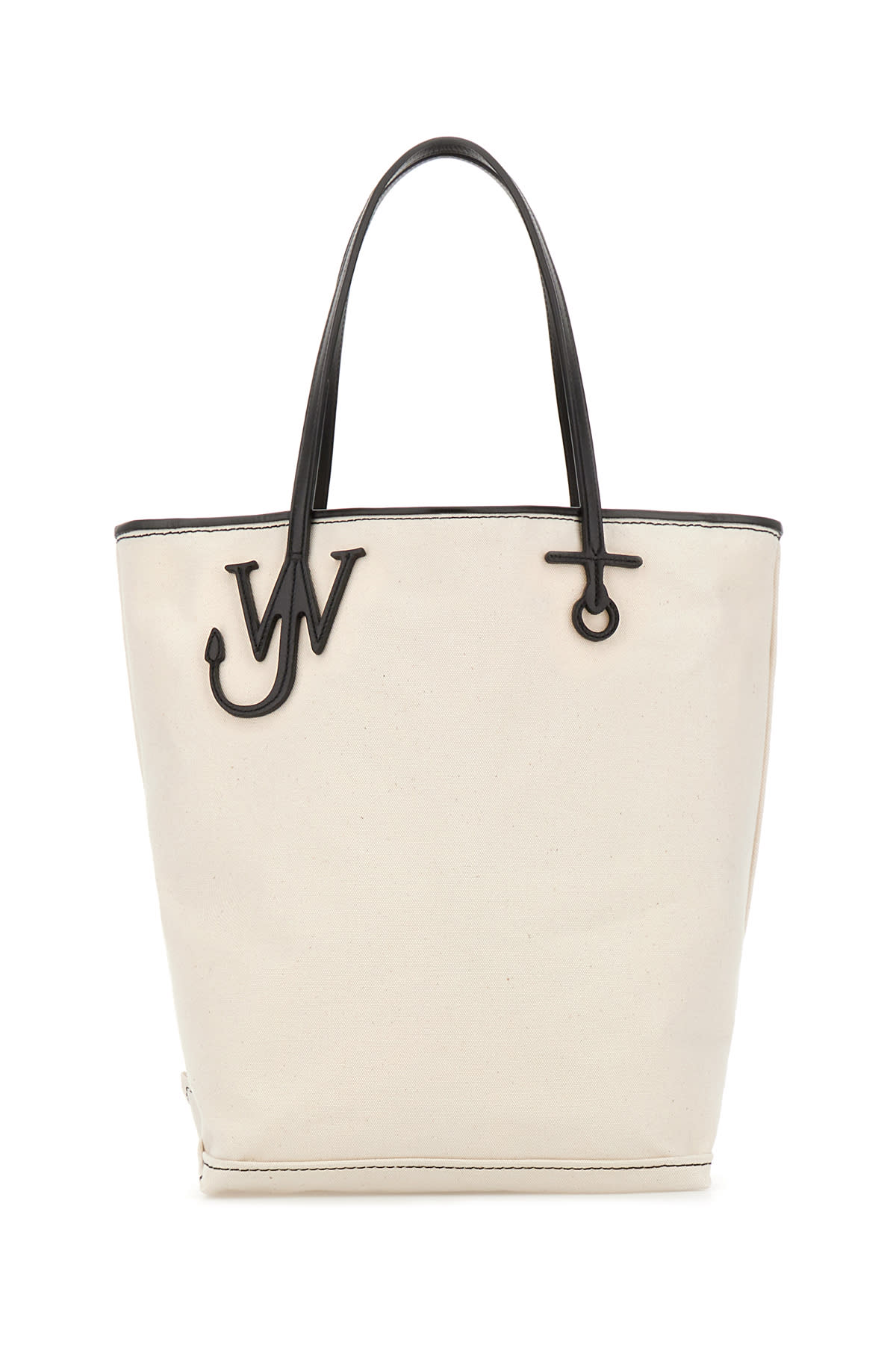 Shop Jw Anderson Sand Canvas Tall Anchor Shopping Bag In Natural Black