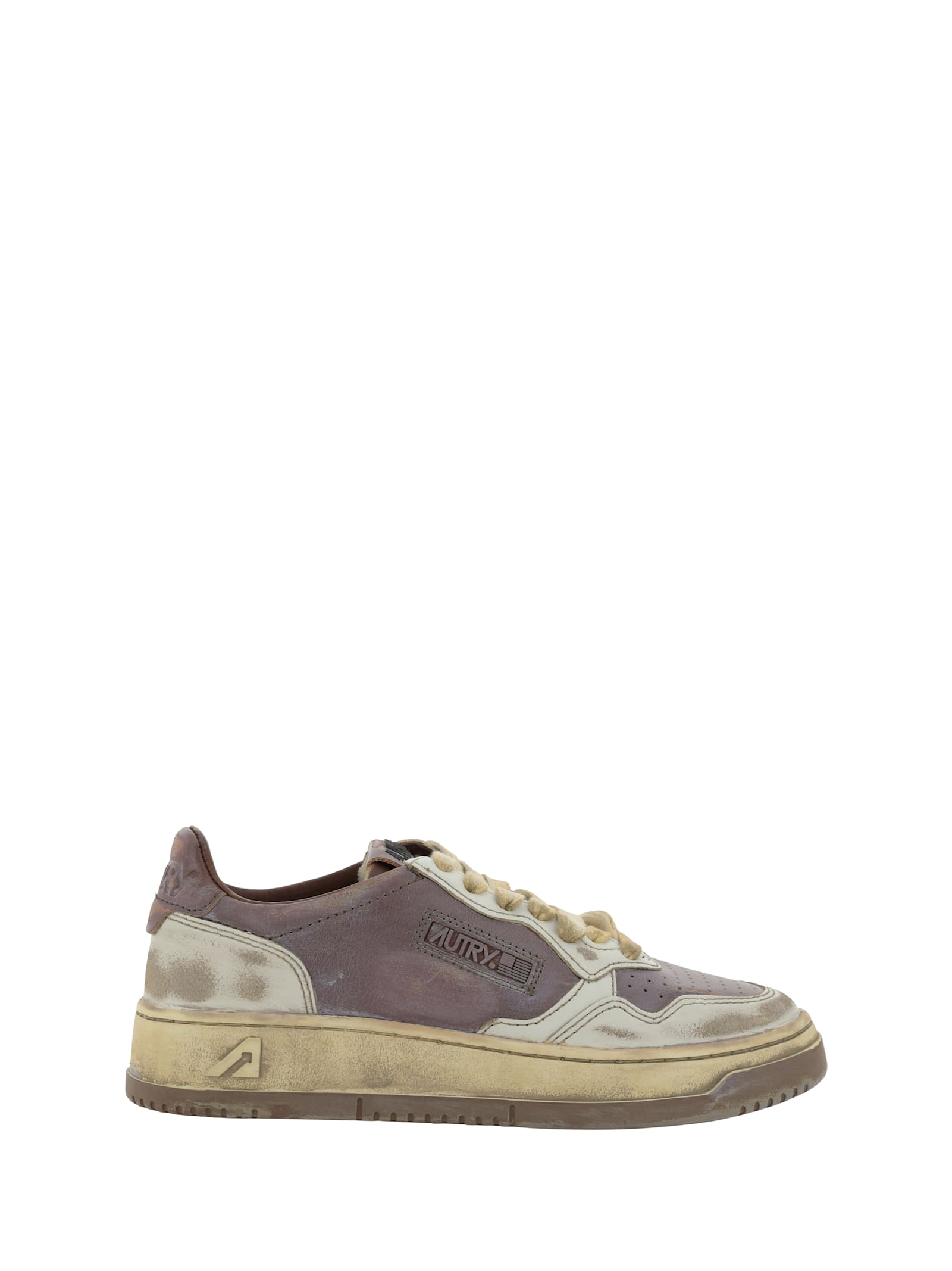 Shop Autry Sup Vint Low Sneakers In Leat/mud Patridge