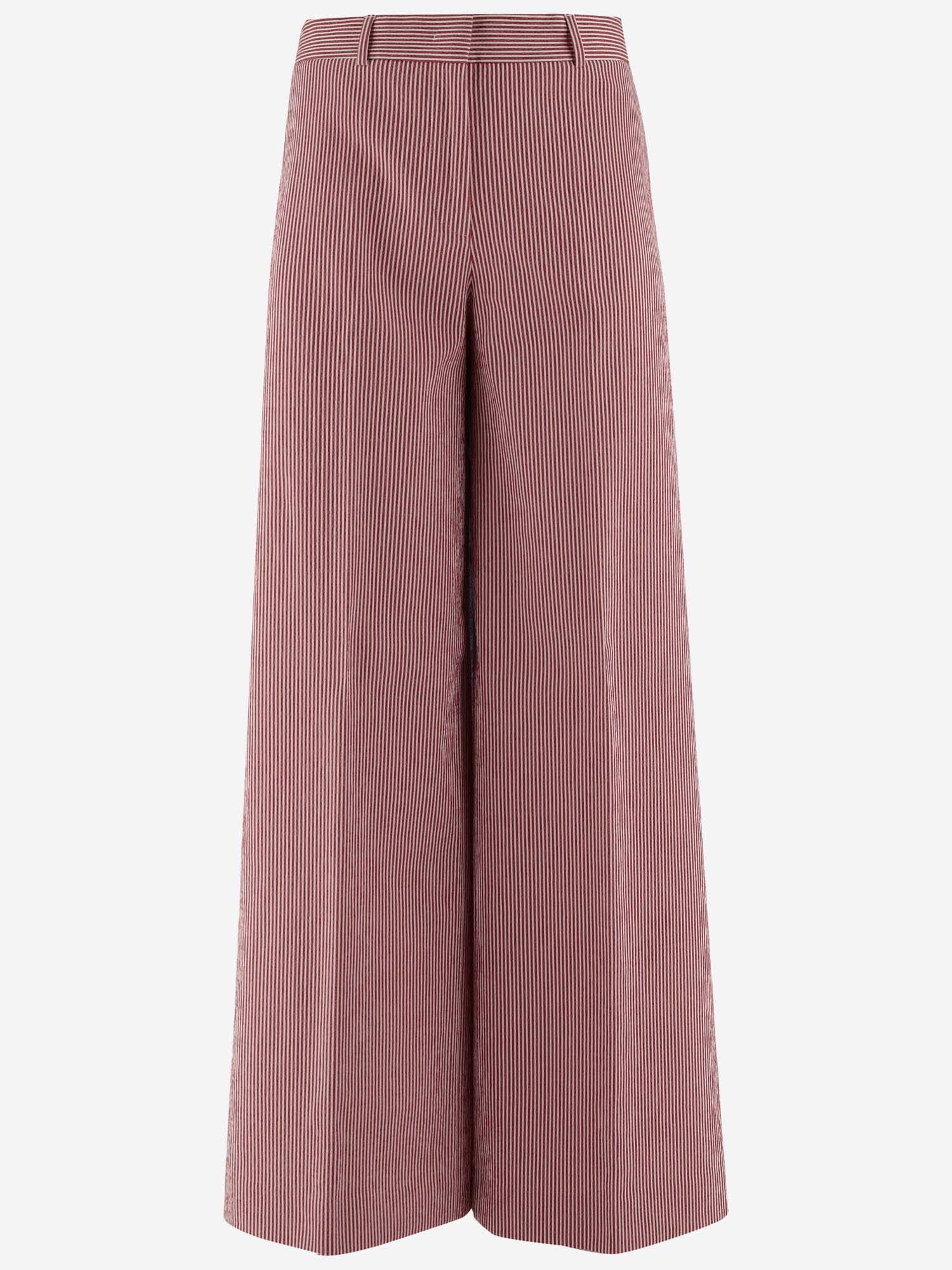 Ql2 Cotton Blend Palazzo Pants In Red