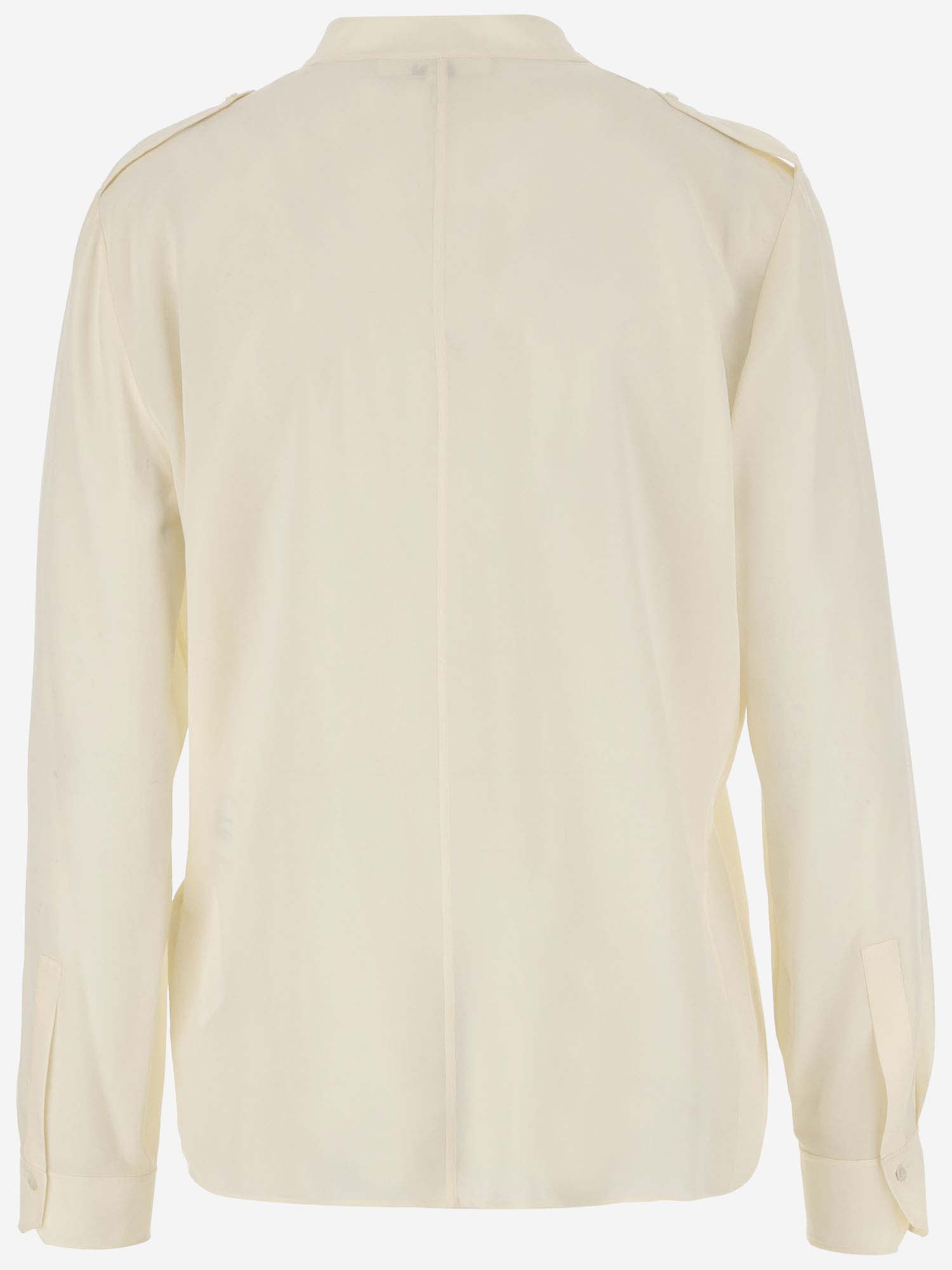 Shop Chloé Silk Crepe De Chine Shirt In Ivory