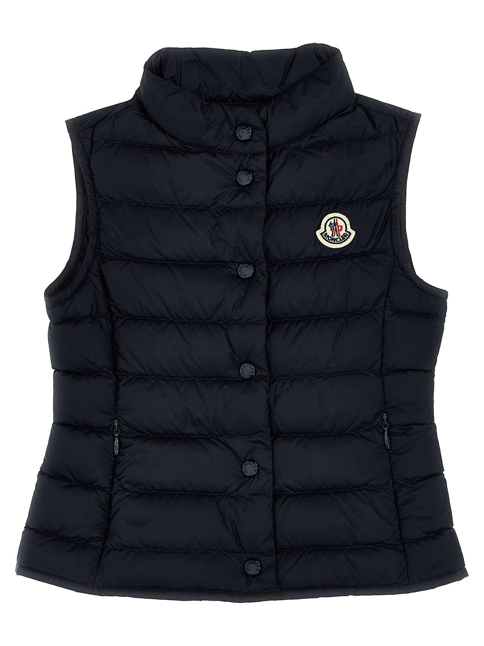 Moncler Quilted Feather-down Gilet In Blue