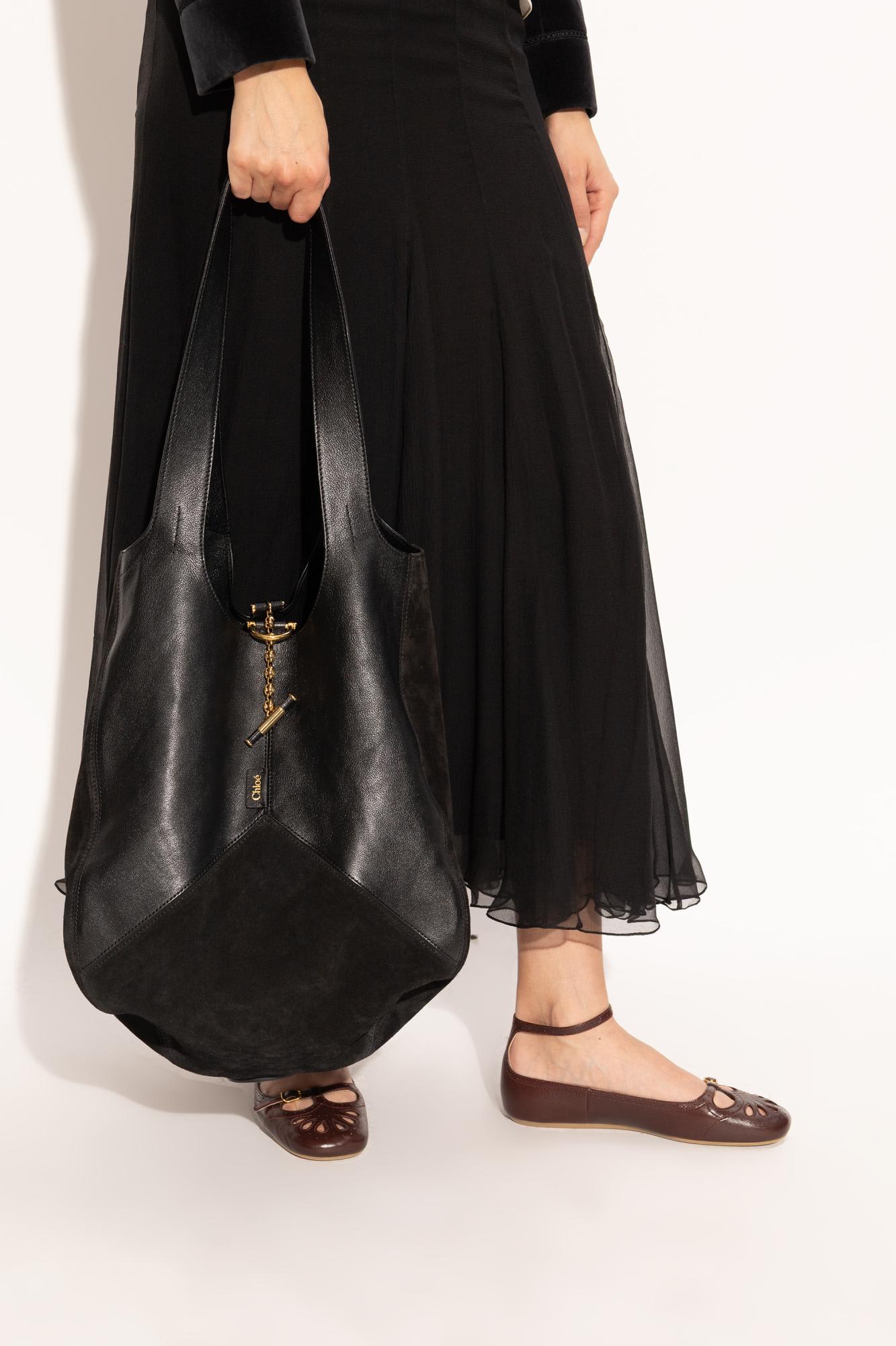Chloé Panelled Chain Shoulder Bag In Black