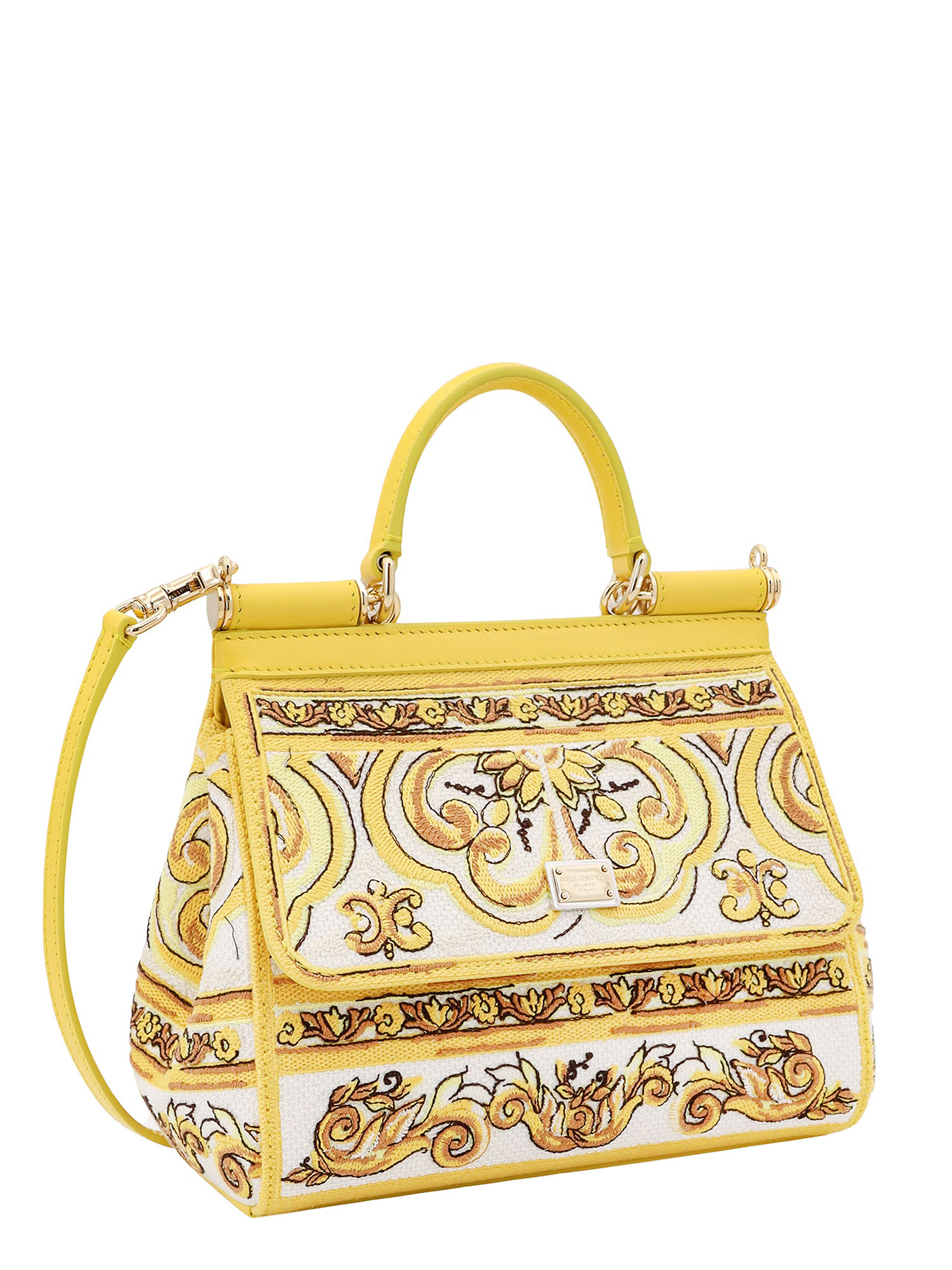 Shop Dolce & Gabbana Sicily Handbag In Yellow