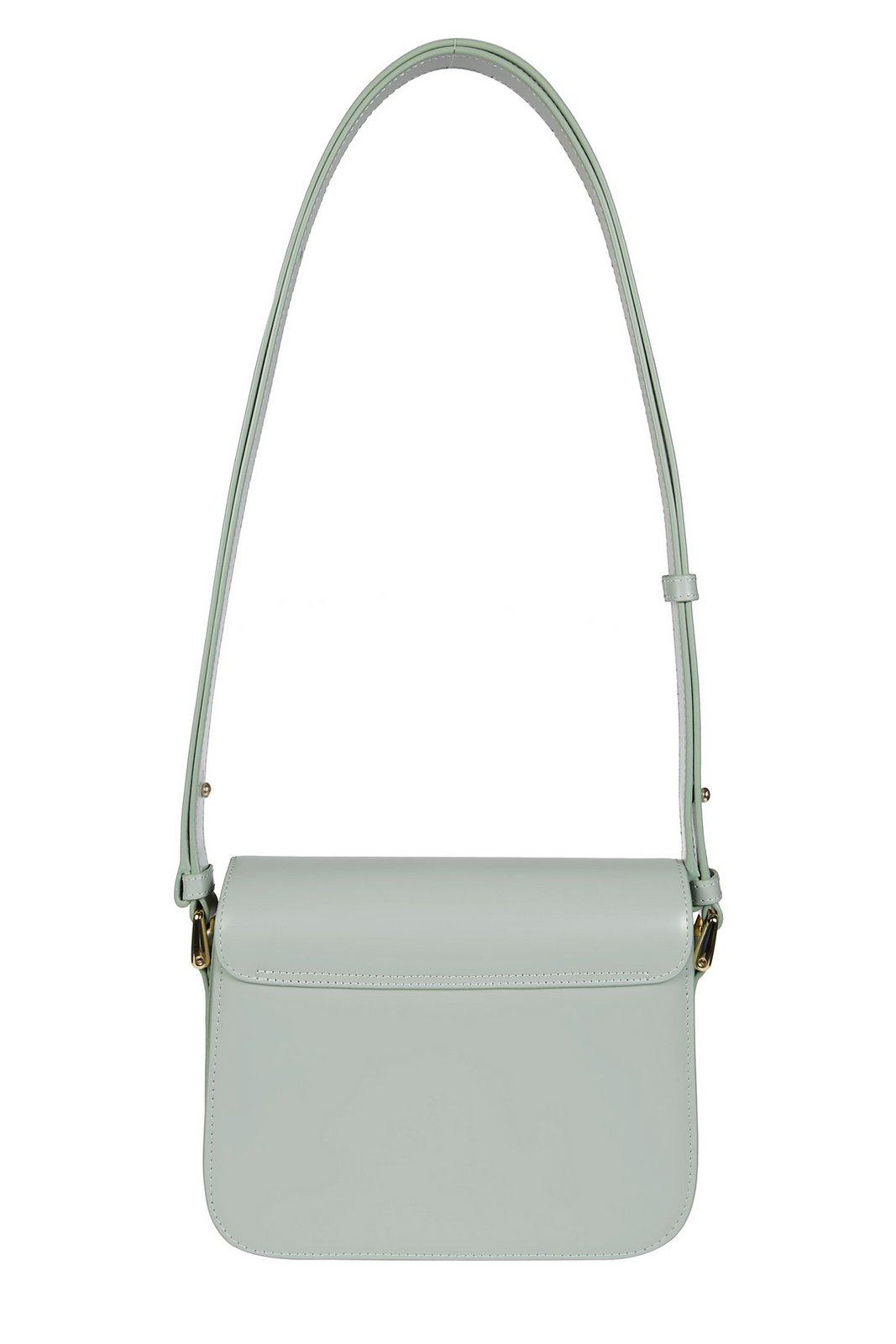 Apc A.p.c. Grace Small Leather Crossbody Bag In Azzurro