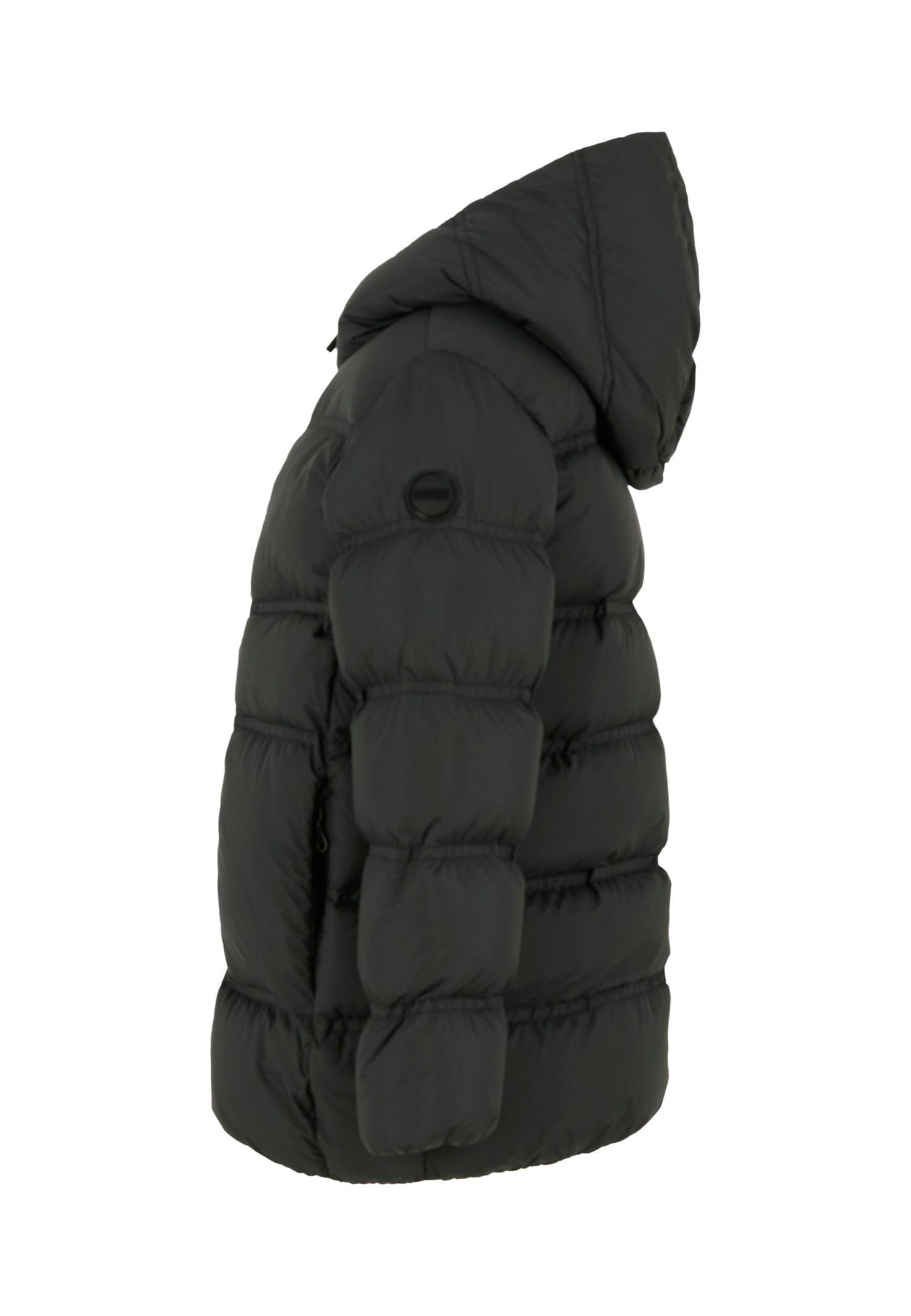 Colmar Black Down Jacket For Kids With Logo In Black