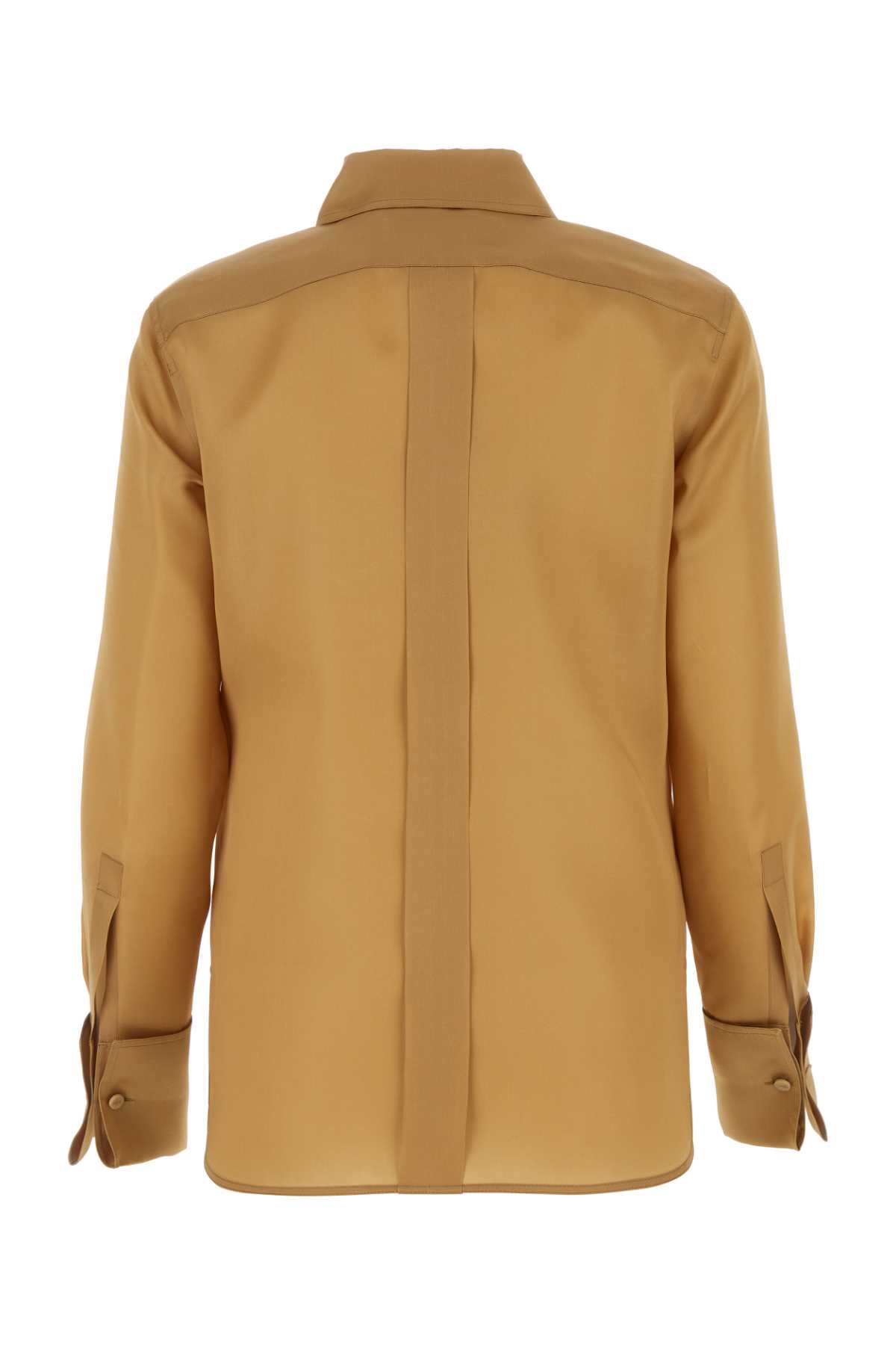 Shop Max Mara Biscuit Silk Shirt In Cuoio