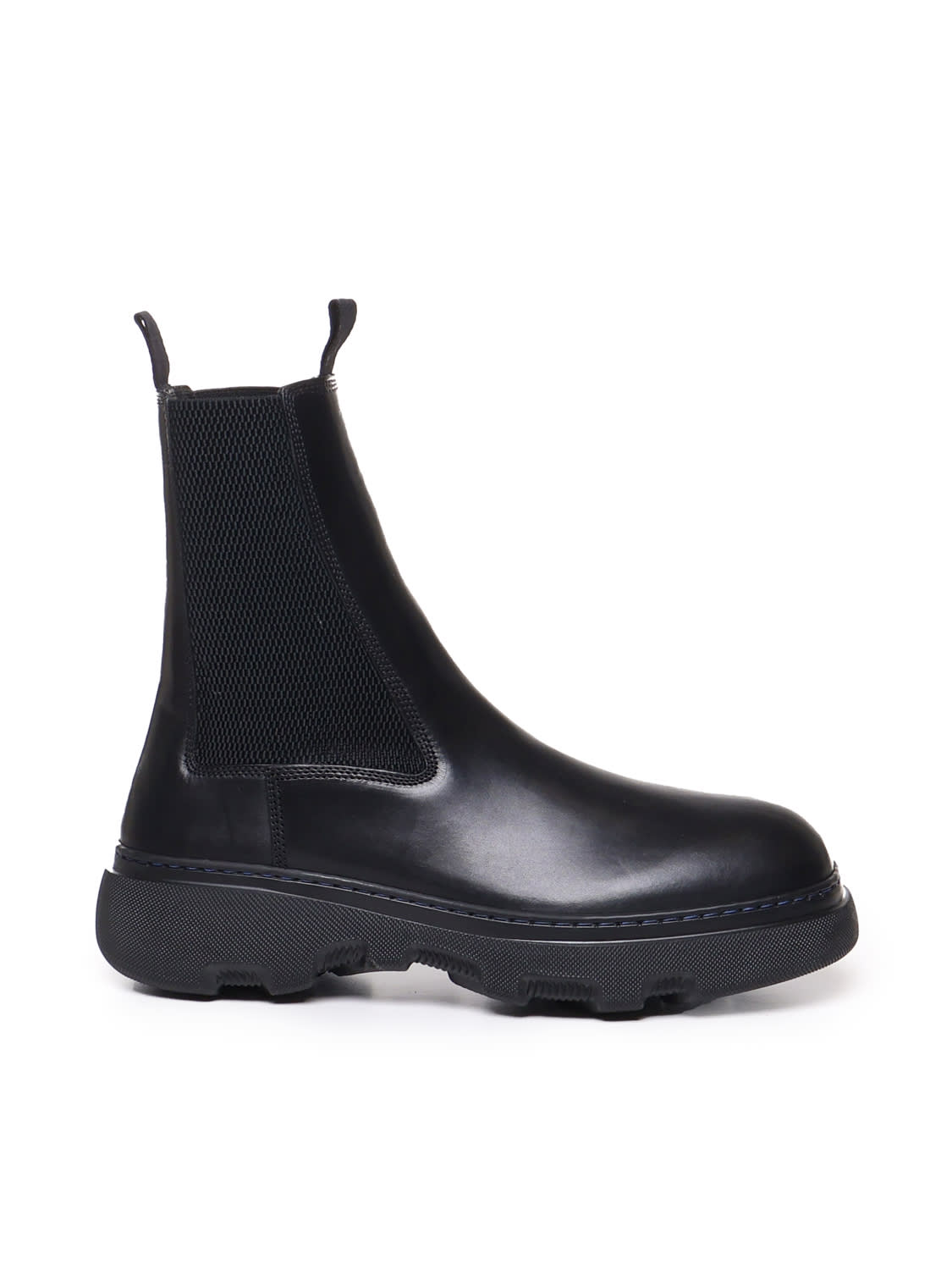 Burberry Leather Creeper Chelsea Boots In Black