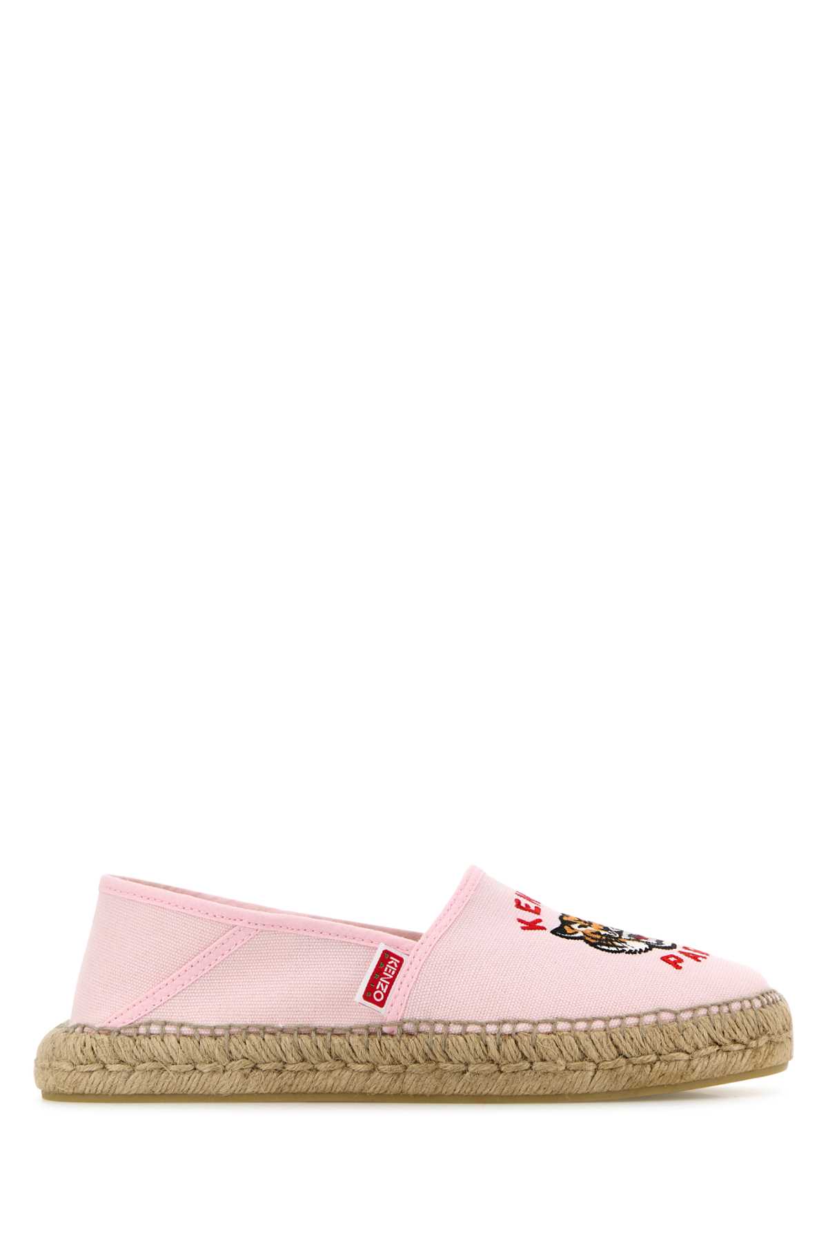 Shop Kenzo Pink Canvas  Lucky Tiger Espadrilles In Fadedpink