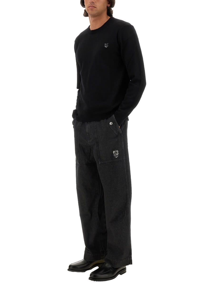 Maison Kitsuné Bold Fox Head Patch Regular Jumper In Black