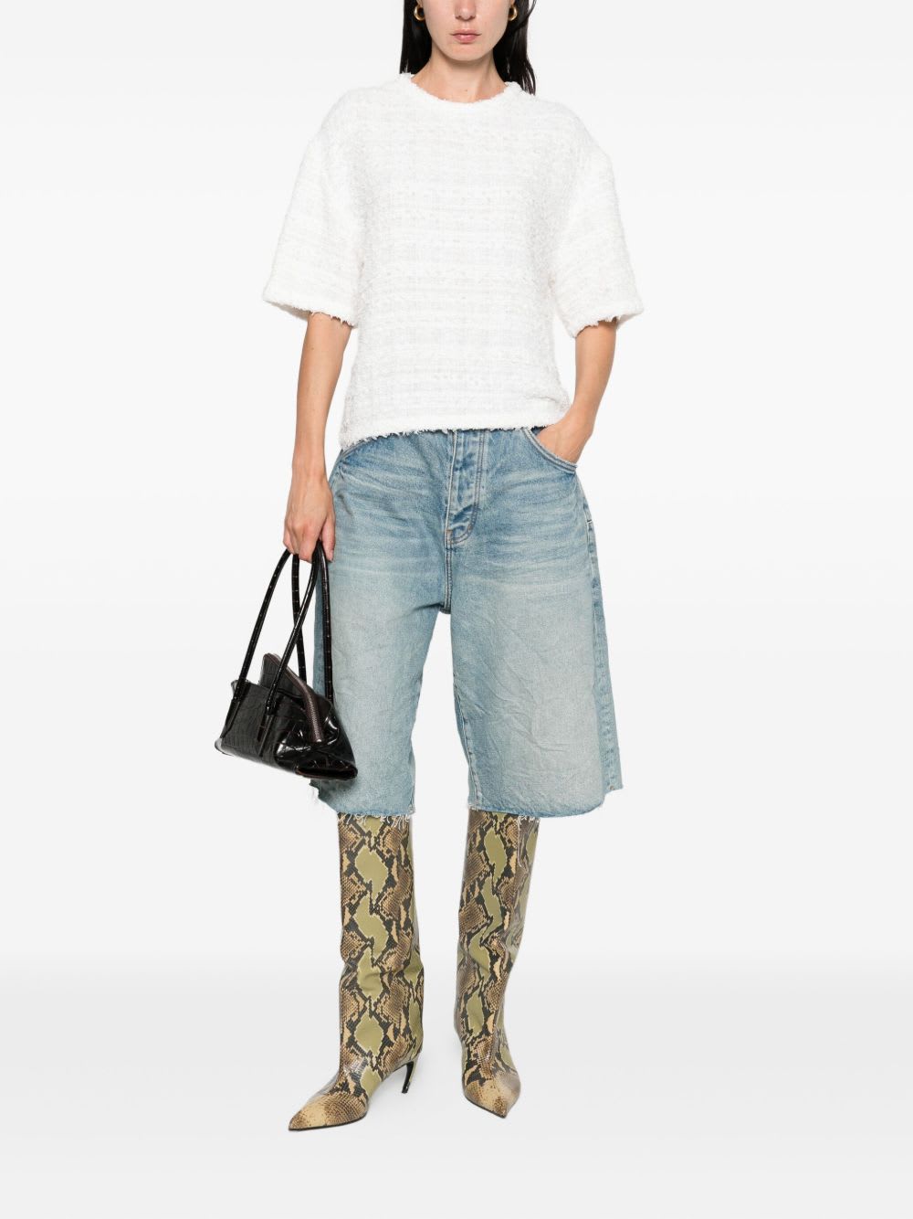 Iro Boxy Silhouette Short Sleeves Top In White