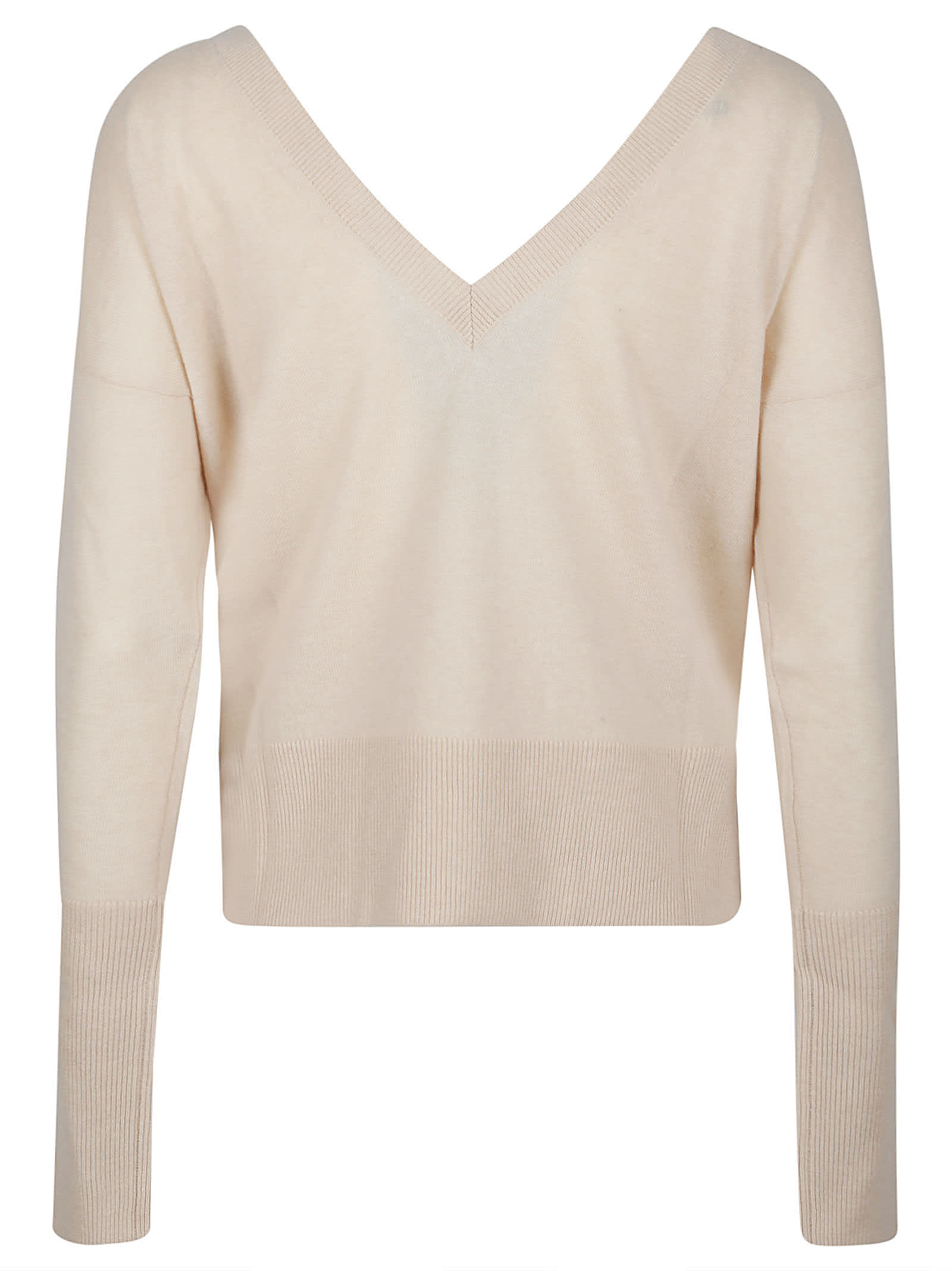 Shop Federica Tosi V-neck Sweater In Panna