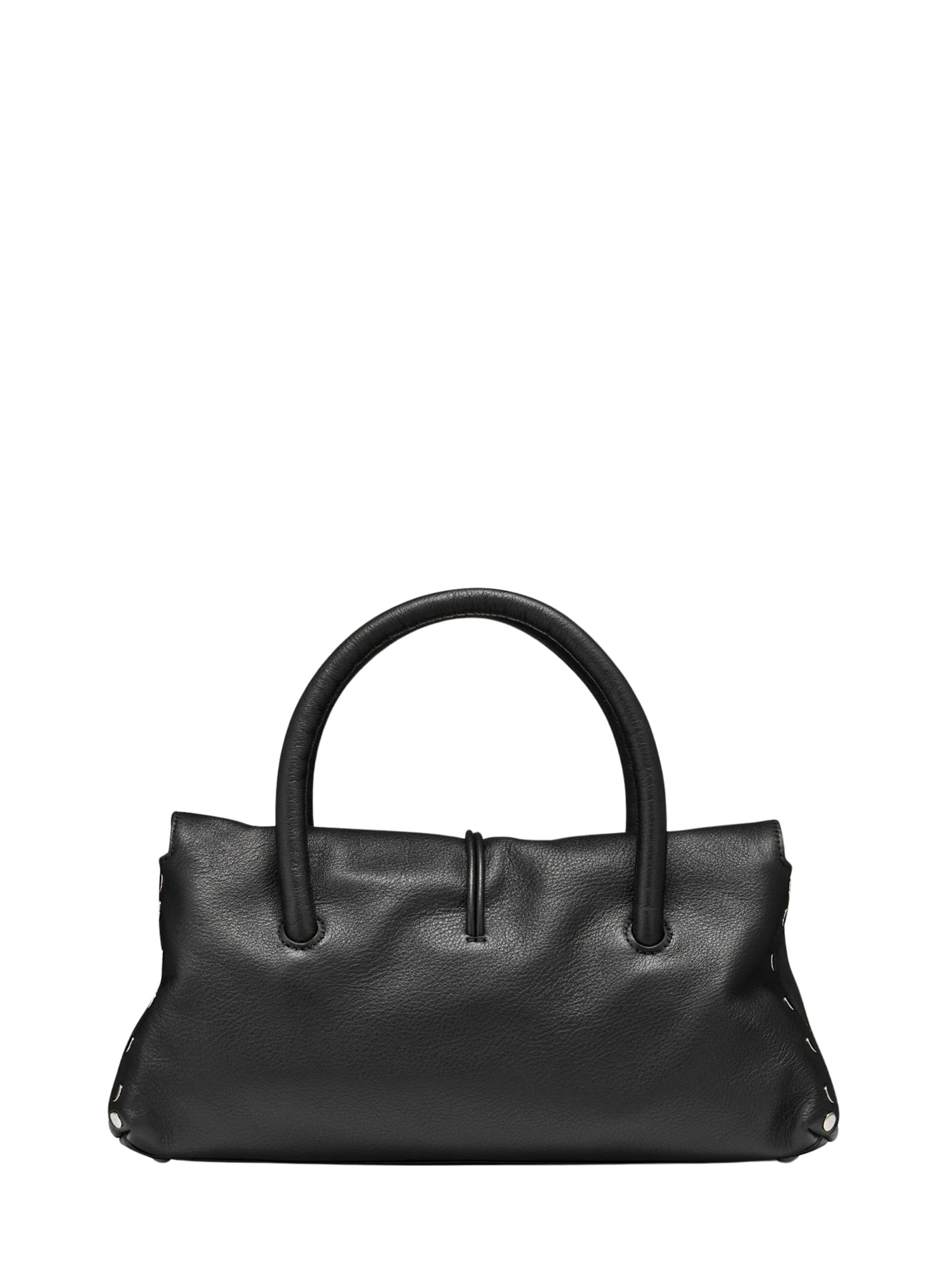 Zanellato Small Saeta Handmade Leather Handbag In Black