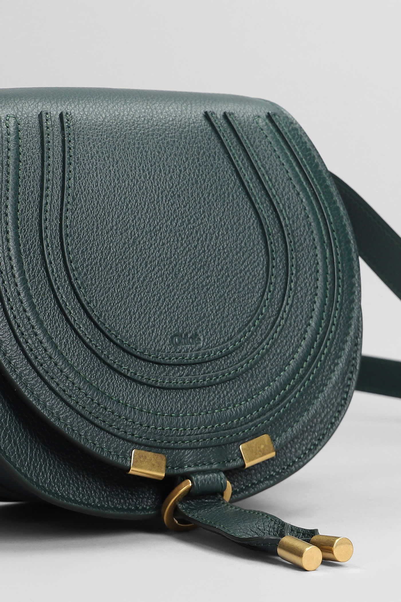 Shop Chloé Marcie Shoulder Bag In Green Leather