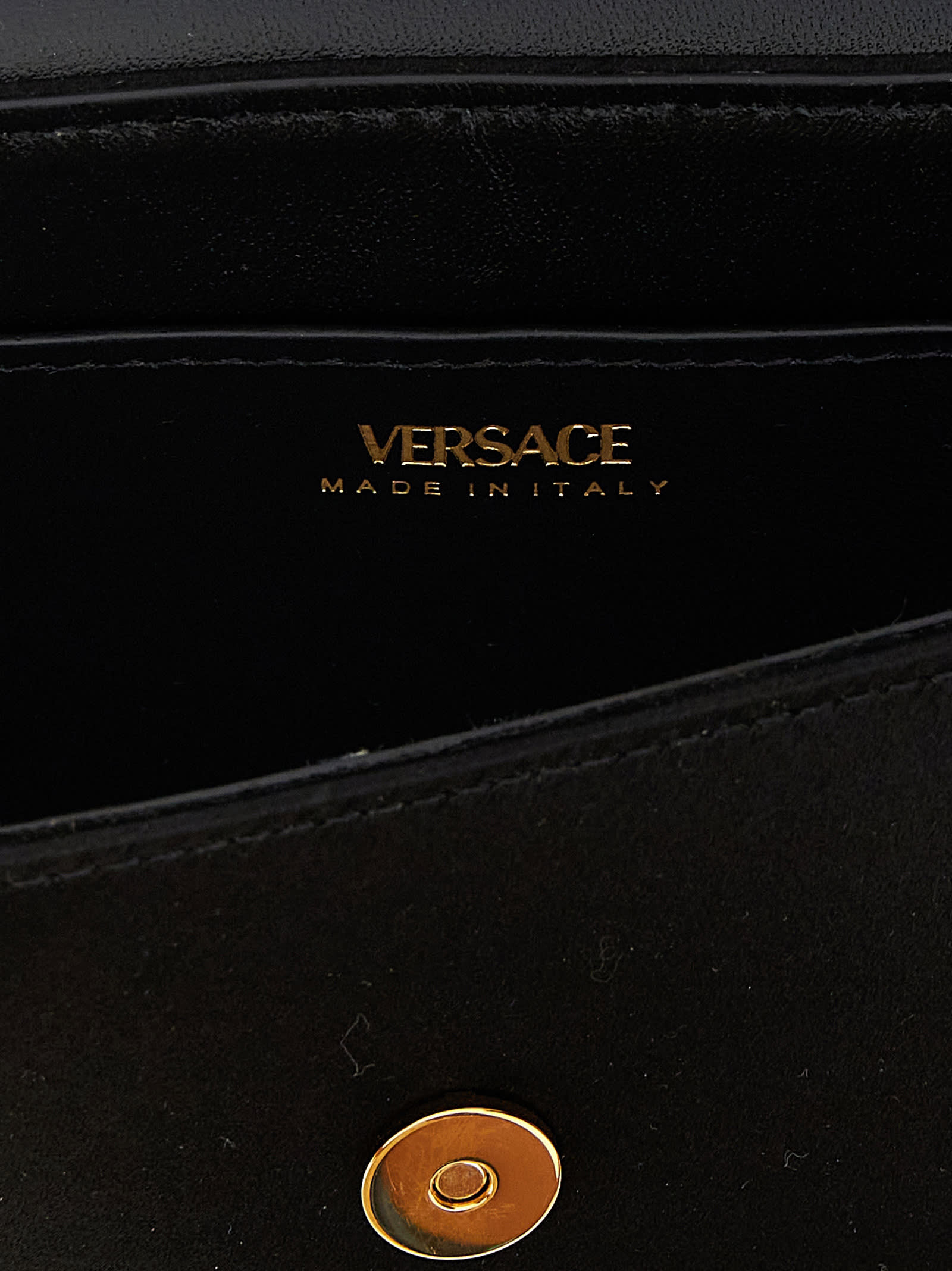 Shop Versace La Medusa Clutch In Black