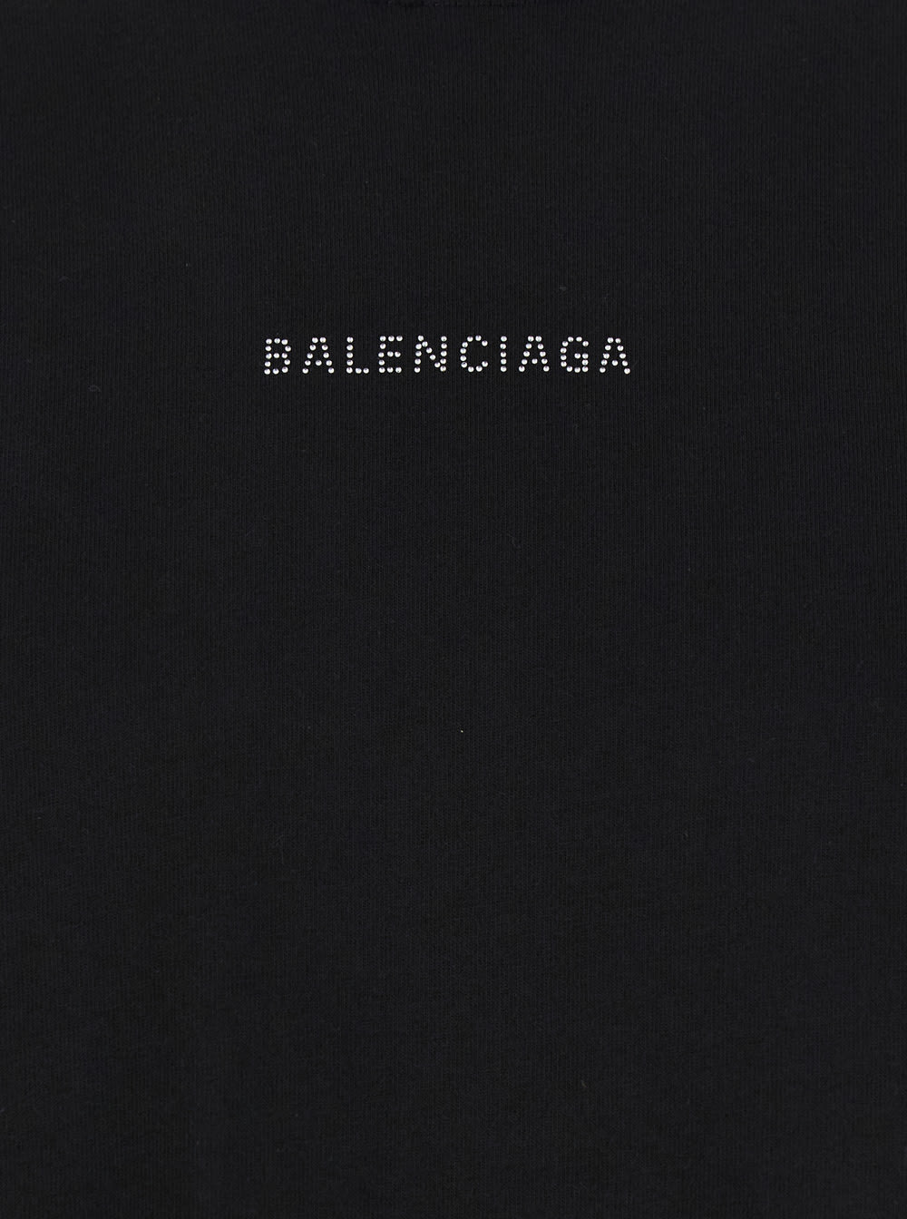 Shop Balenciaga Black T-shirt With  Back Logo In Rhinestones In Vintage Jersey Woman