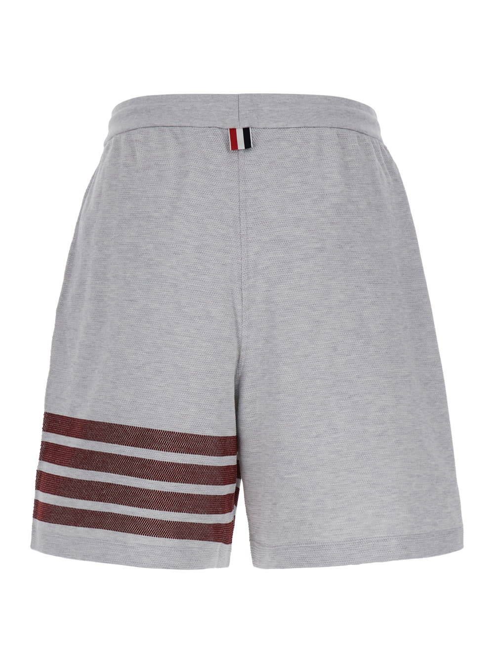 Shop Thom Browne Grey Shorts With 4 Bars Logo In Cotton Man