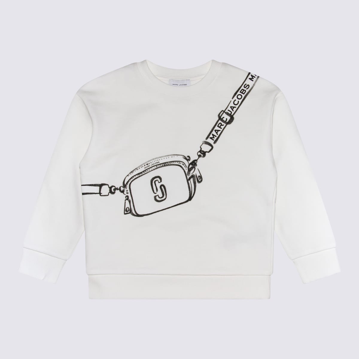 Shop Marc Jacobs White And Black Cotton Sweatshirt In Ivory