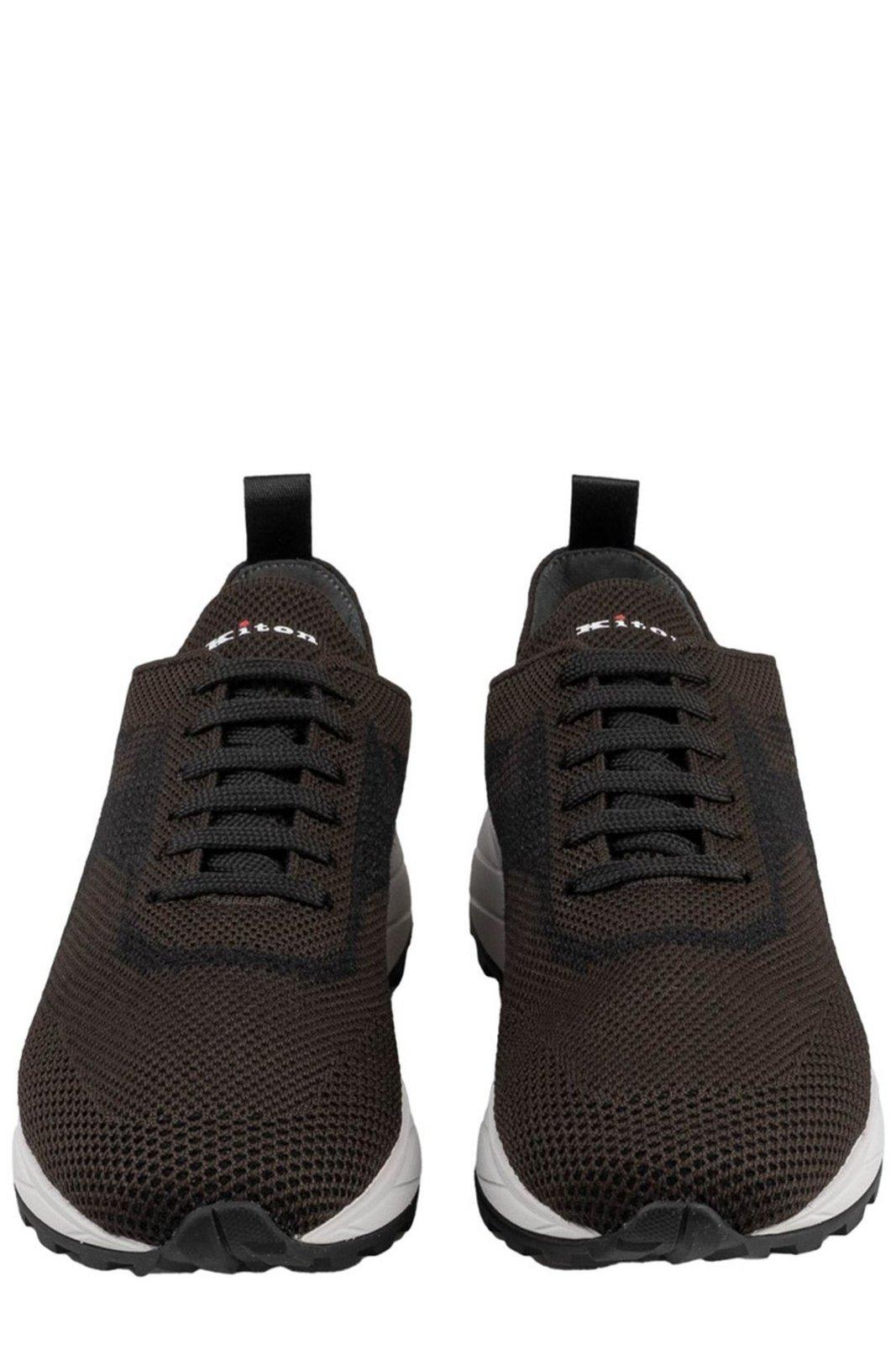 KITON KNITTED LACE-UP SNEAKERS 