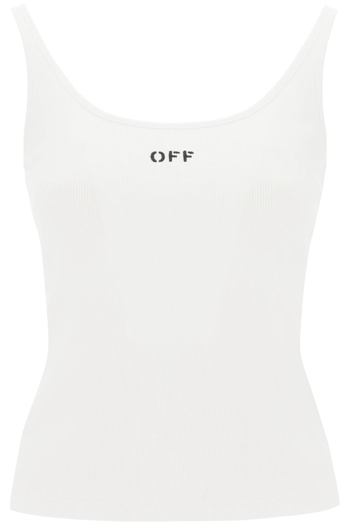 Shop Off-white Tank Top With Off Embroidery In White/black